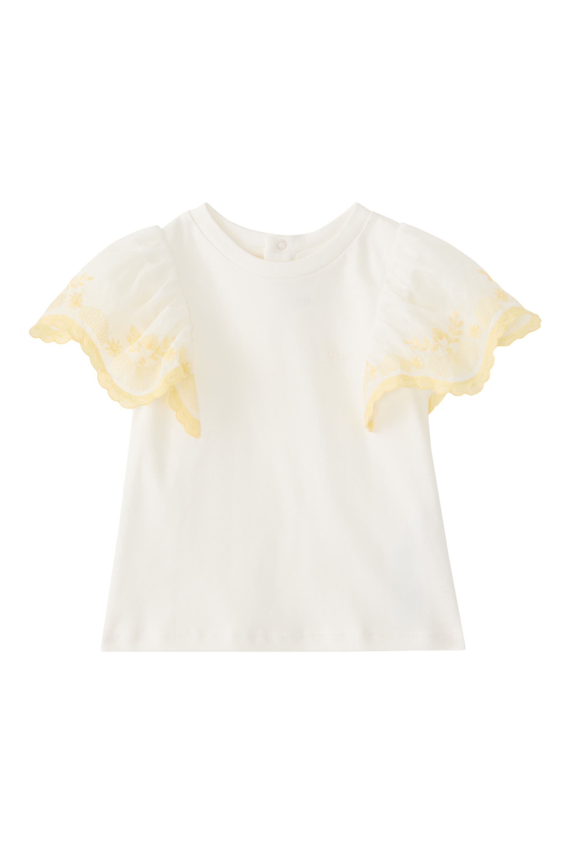 Kids Floral Embroideries Interlock T-Shirt