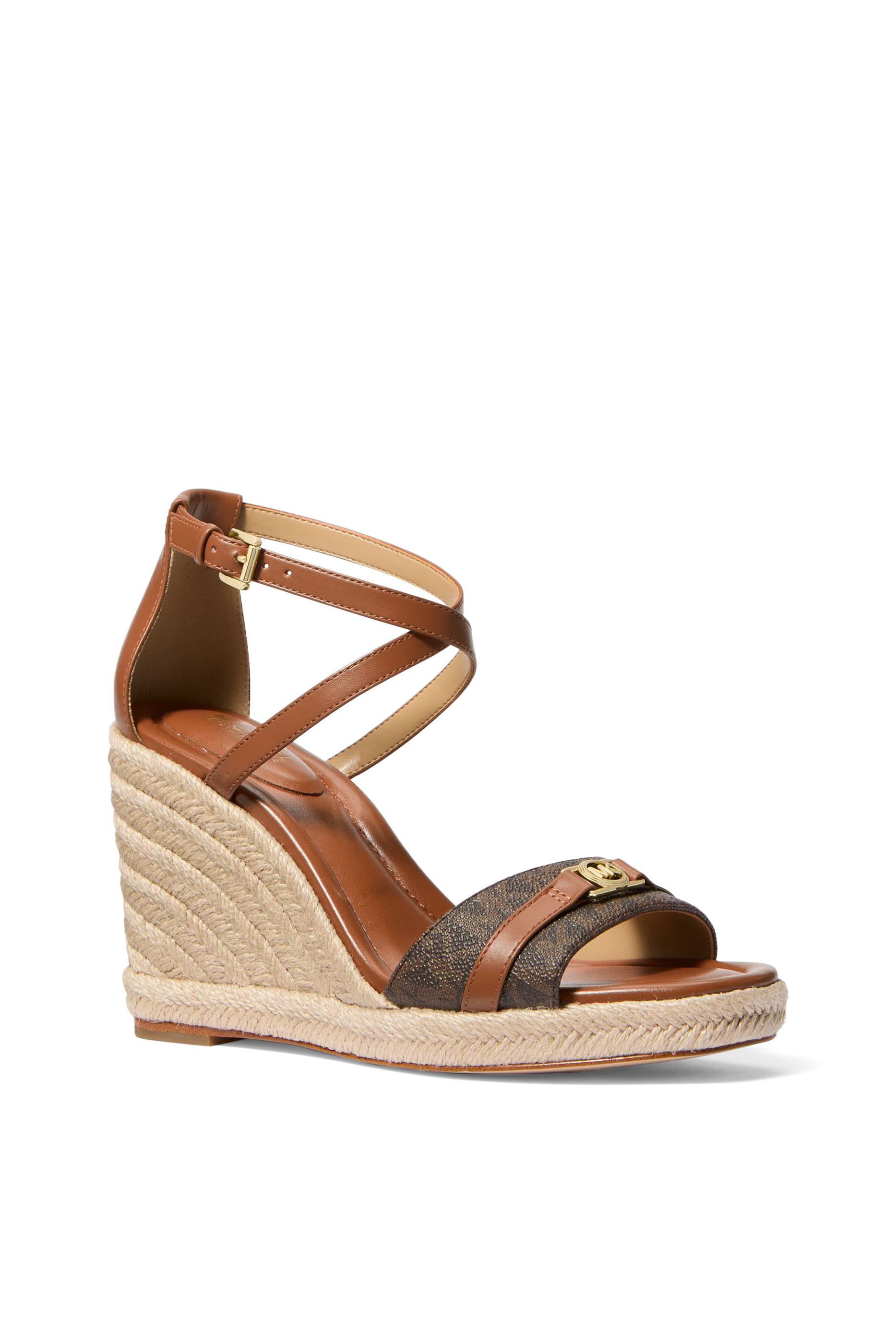 Mandy 100 Signature Logo and Leather Wedge Sandals
