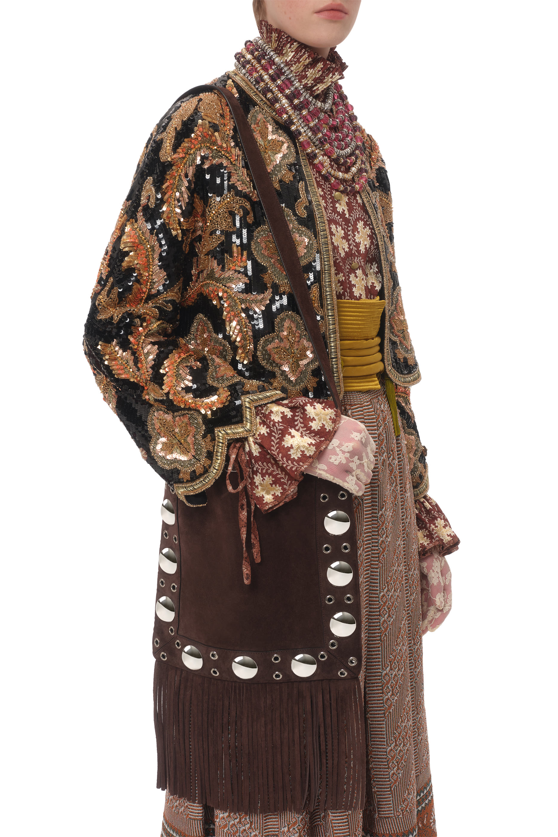 Nellcôte Suede Shoulder Bag with Fringes