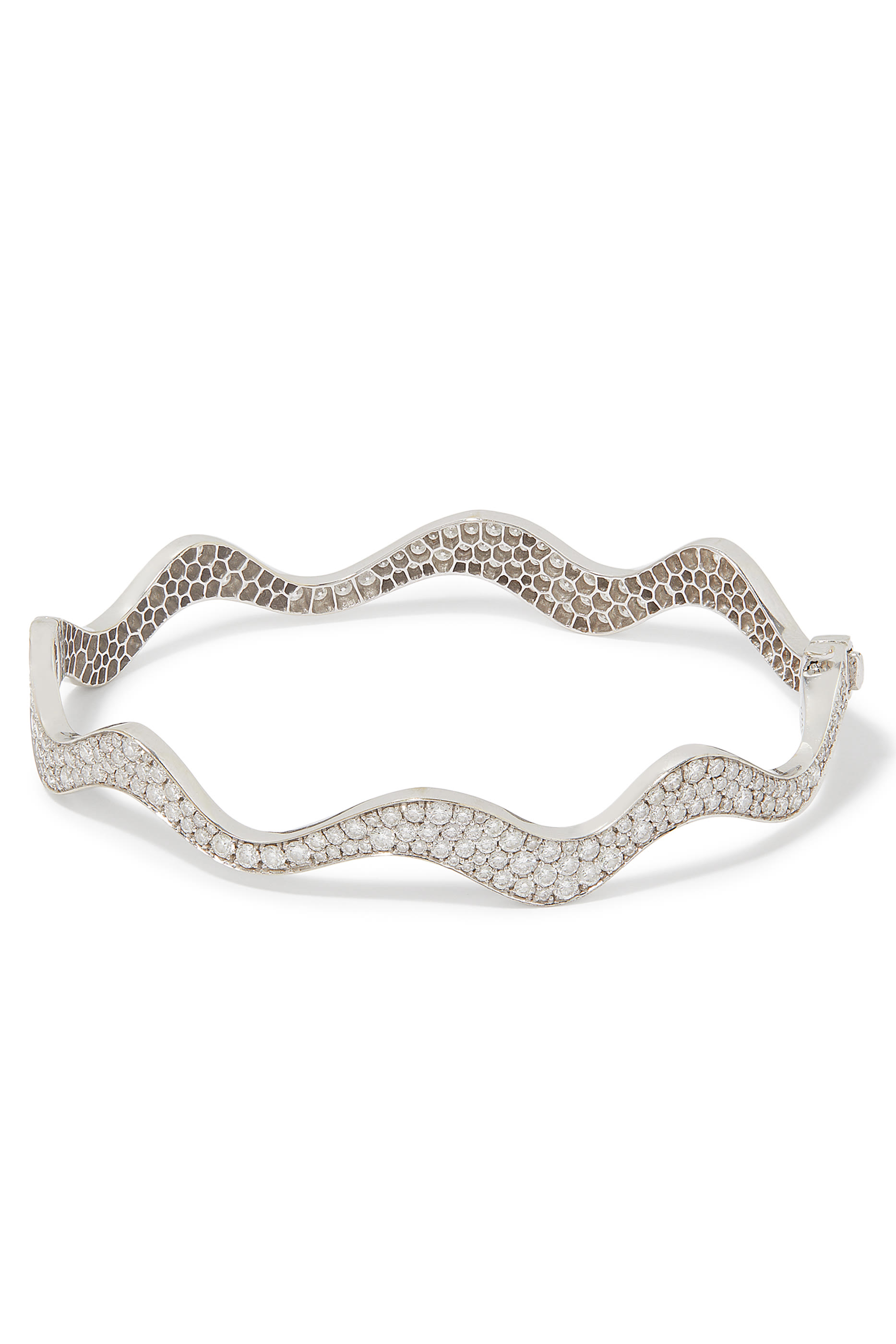 Wave 2.0 Bangle, 18k White Gold & Diamonds