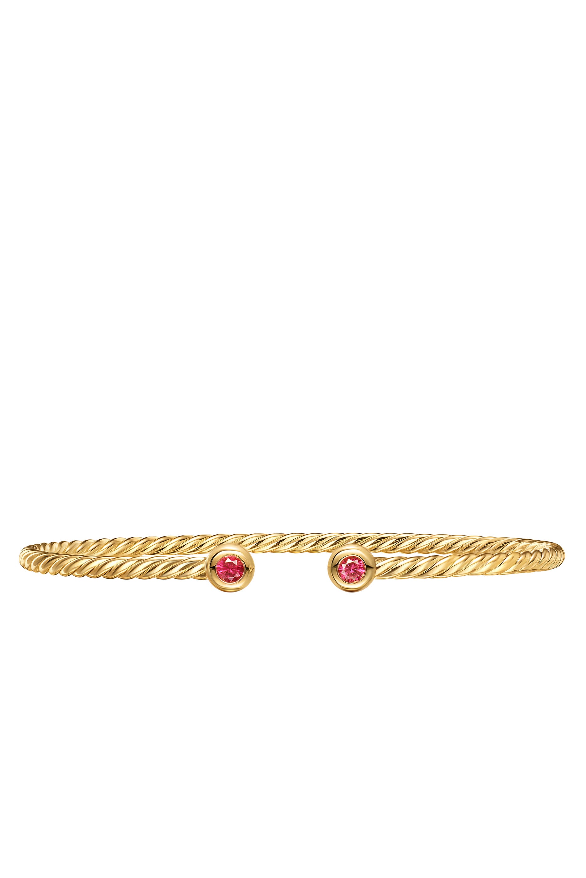 Cable Micro Cablespira Flex Round Bangle,  18K Yellow Gold with Ruby
