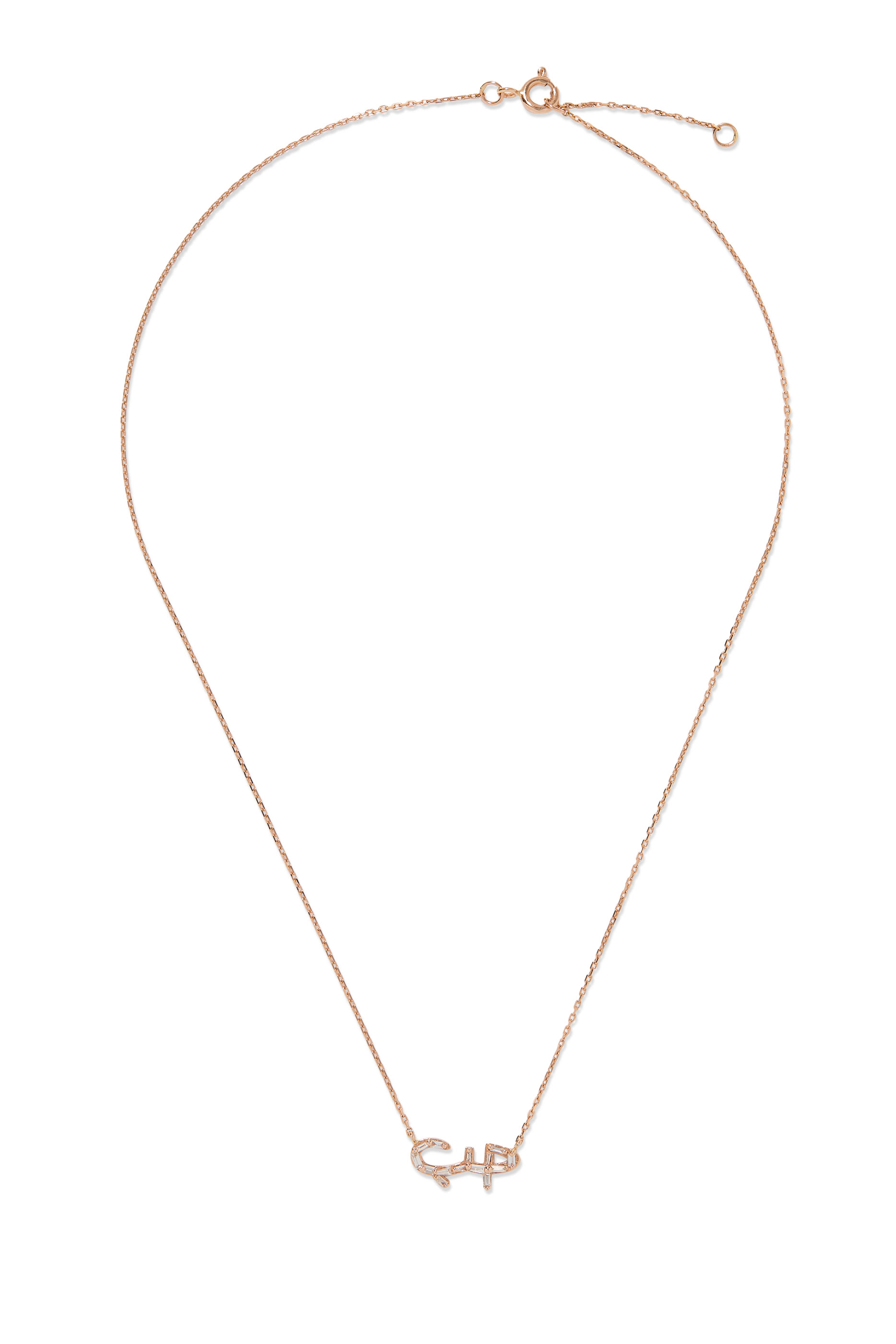 Hobb Love Necklace, 18k Pink Gold & Diamonds