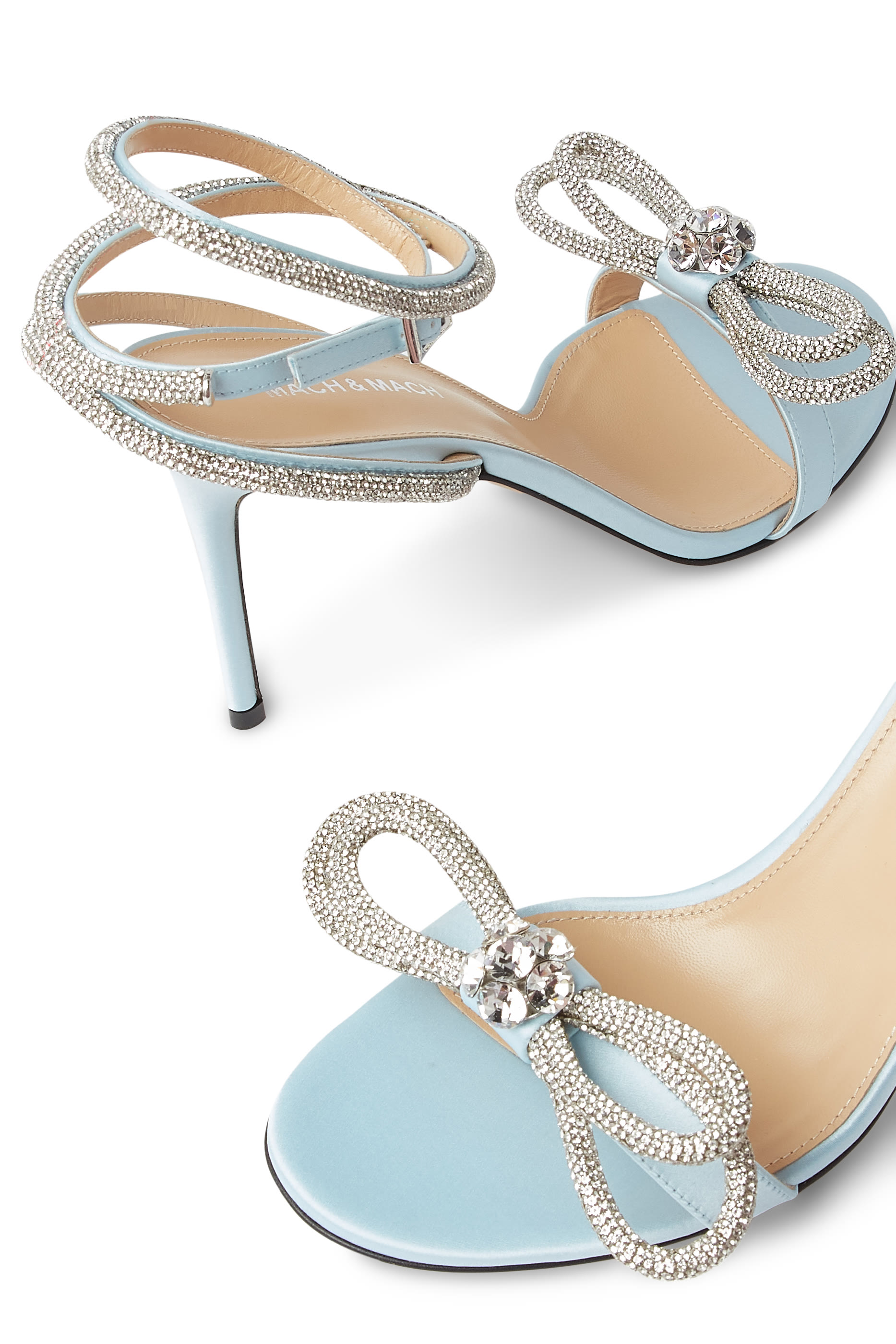 Double Bow 95 Satin Heels