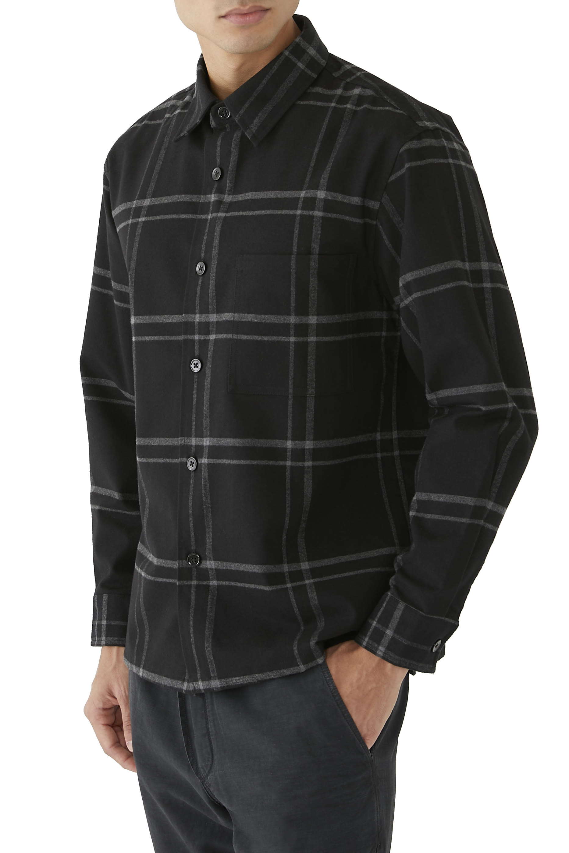 Clyfford Windowpane Cotton-Blend Shirt Jacket
