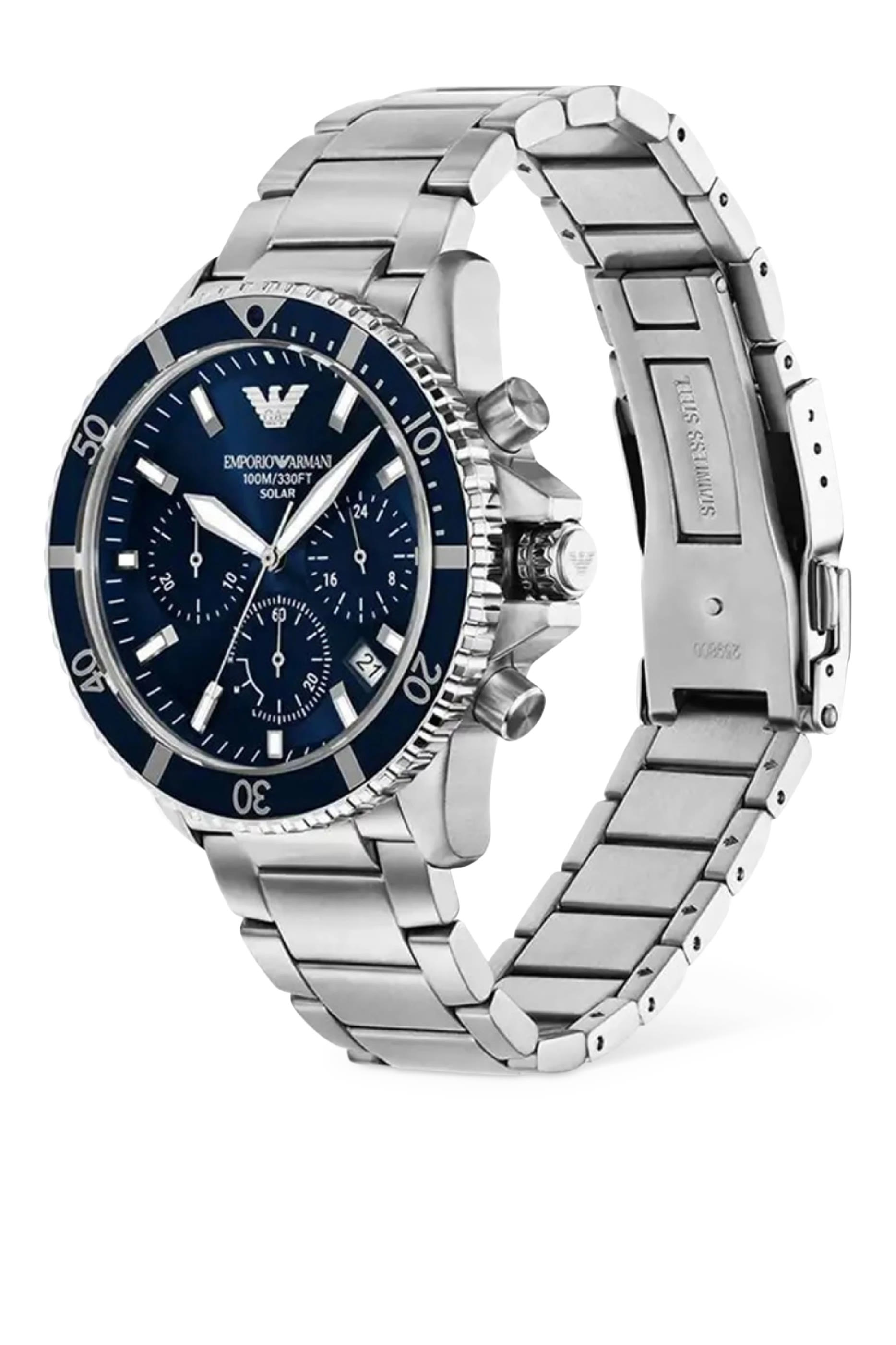 World Explorer Solar-Powered Chronograph Watch