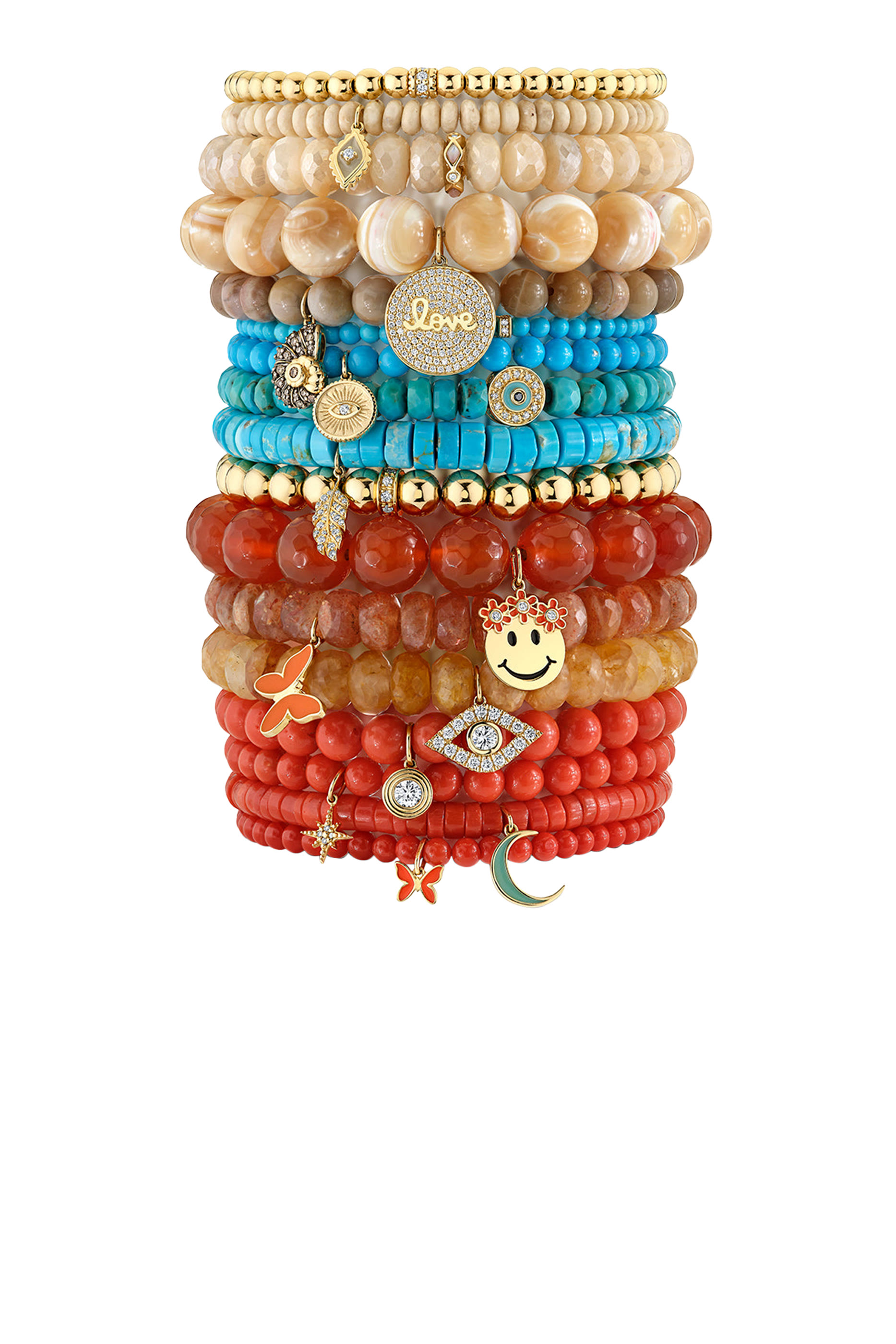 Evil Eye Bracelet, 14k Yellow Gold & Turquoise, Diamond