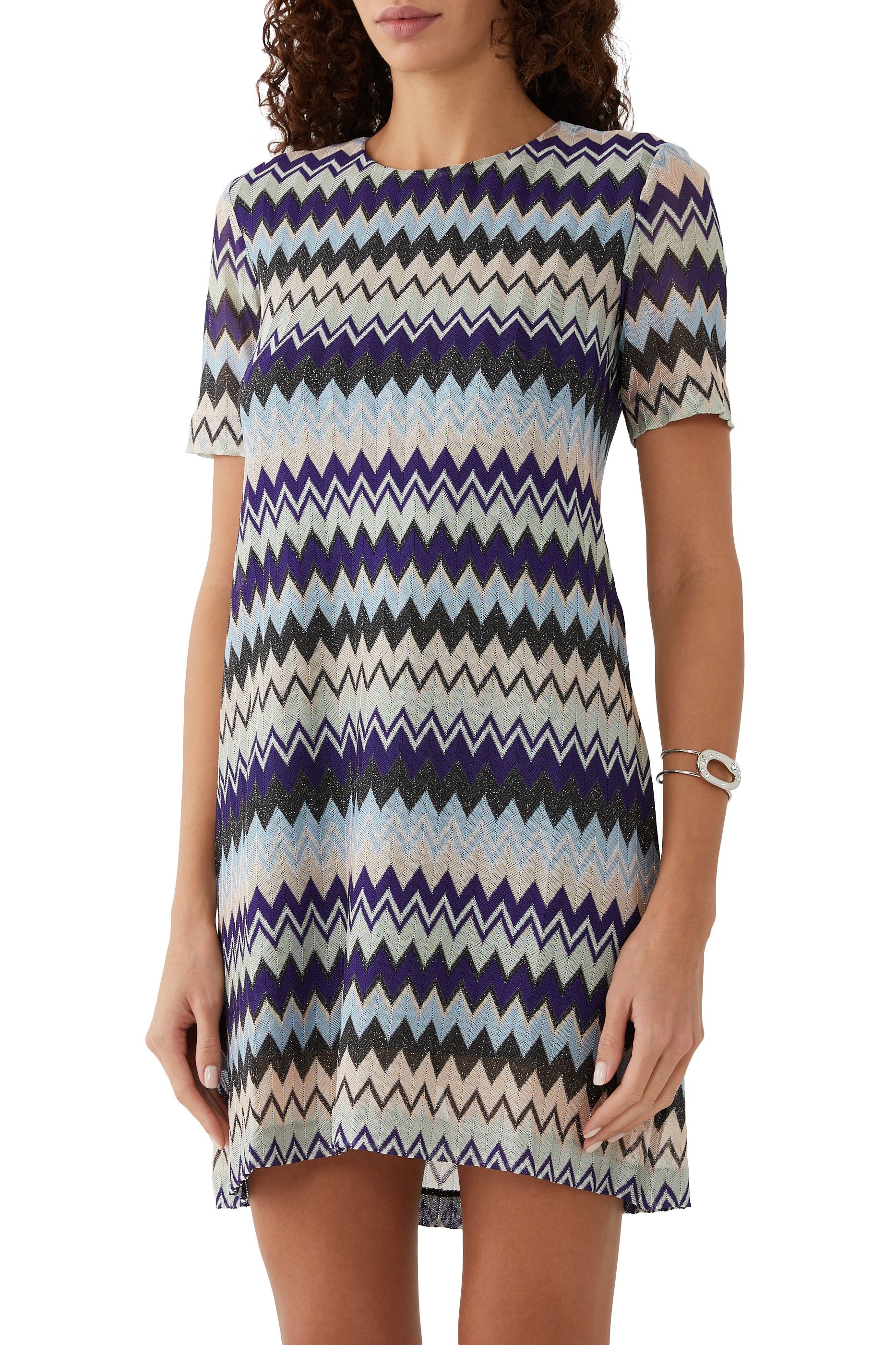 Zigzag Raschel Mini Dress