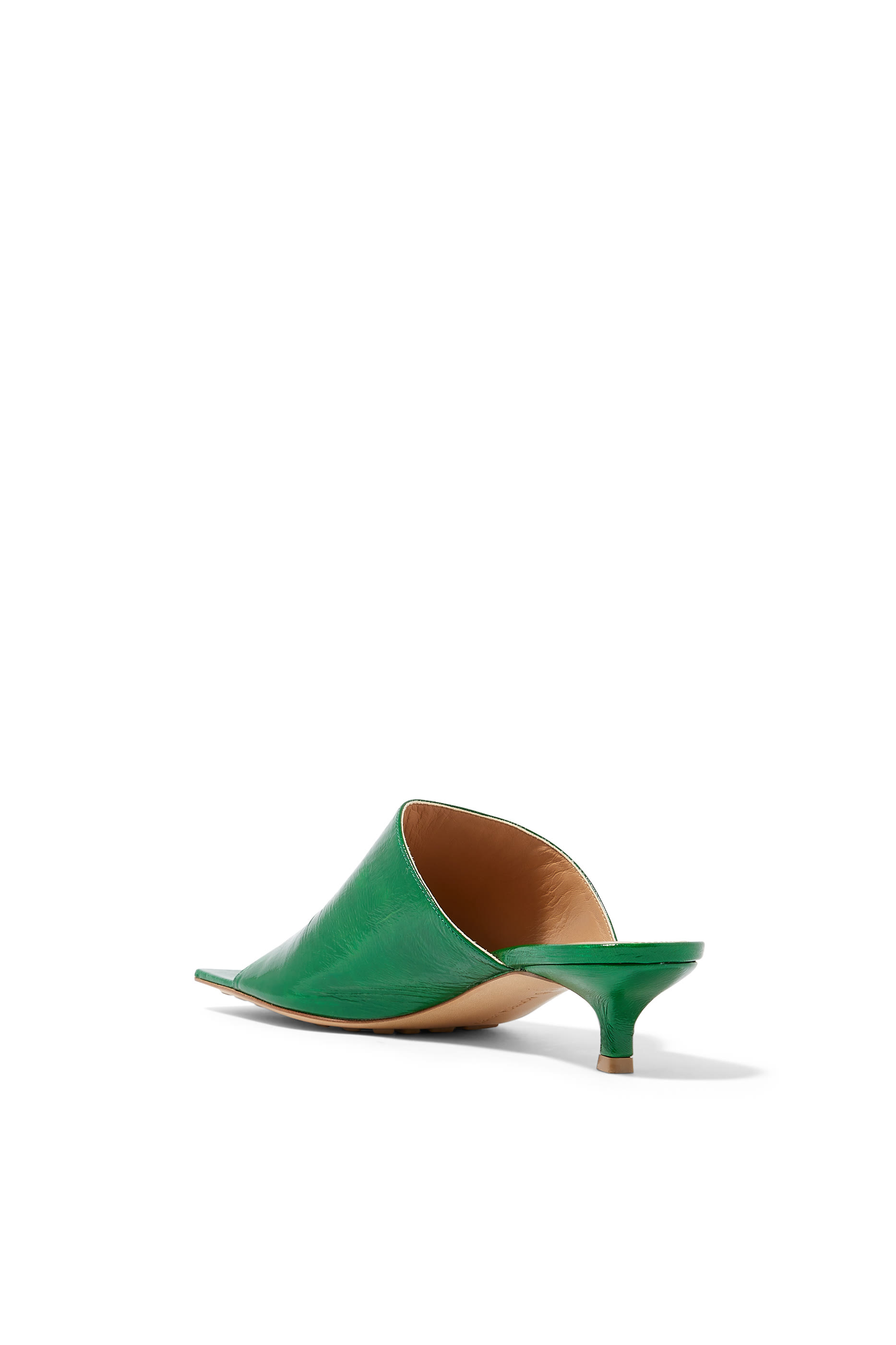 Stretch 40 Leather Kitten Mules