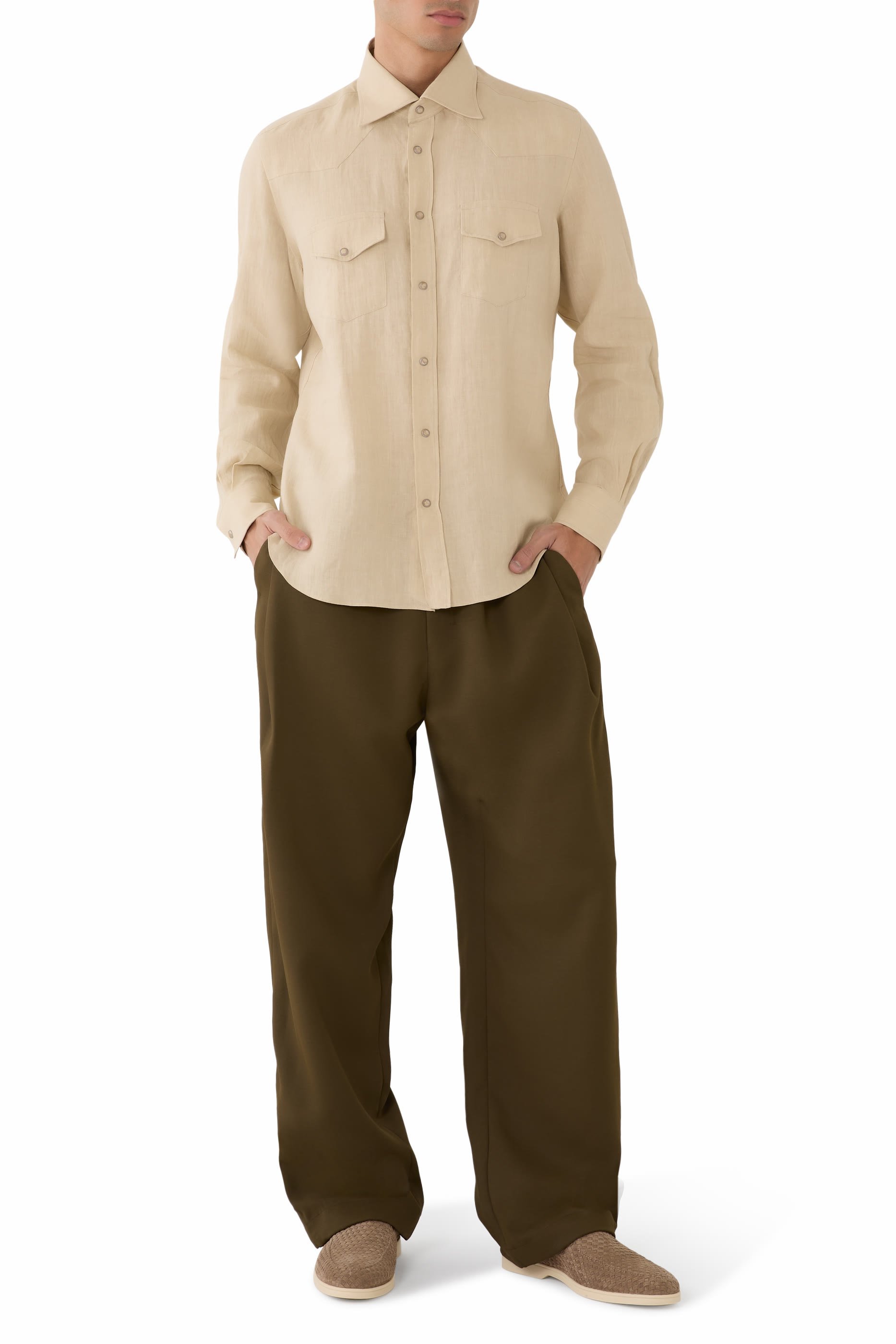 Snap-Button Western-Style Shirt