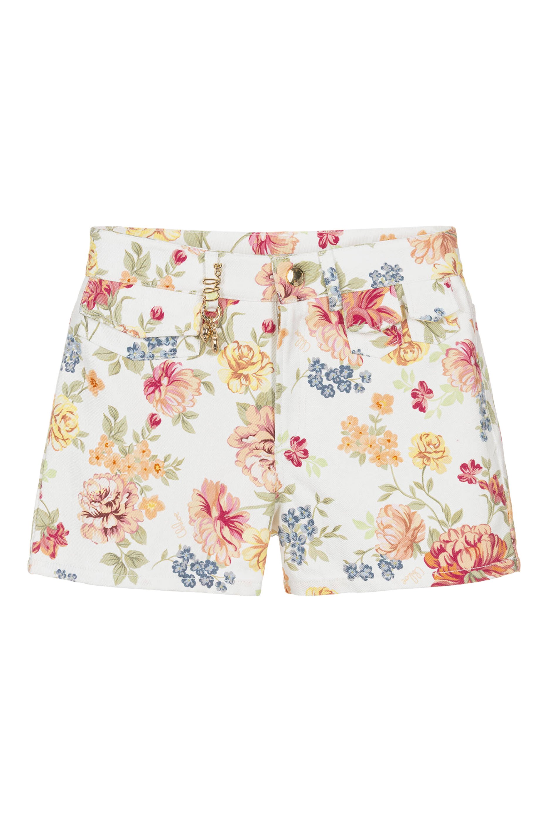 Kids Floral-Patterned Denim Shorts