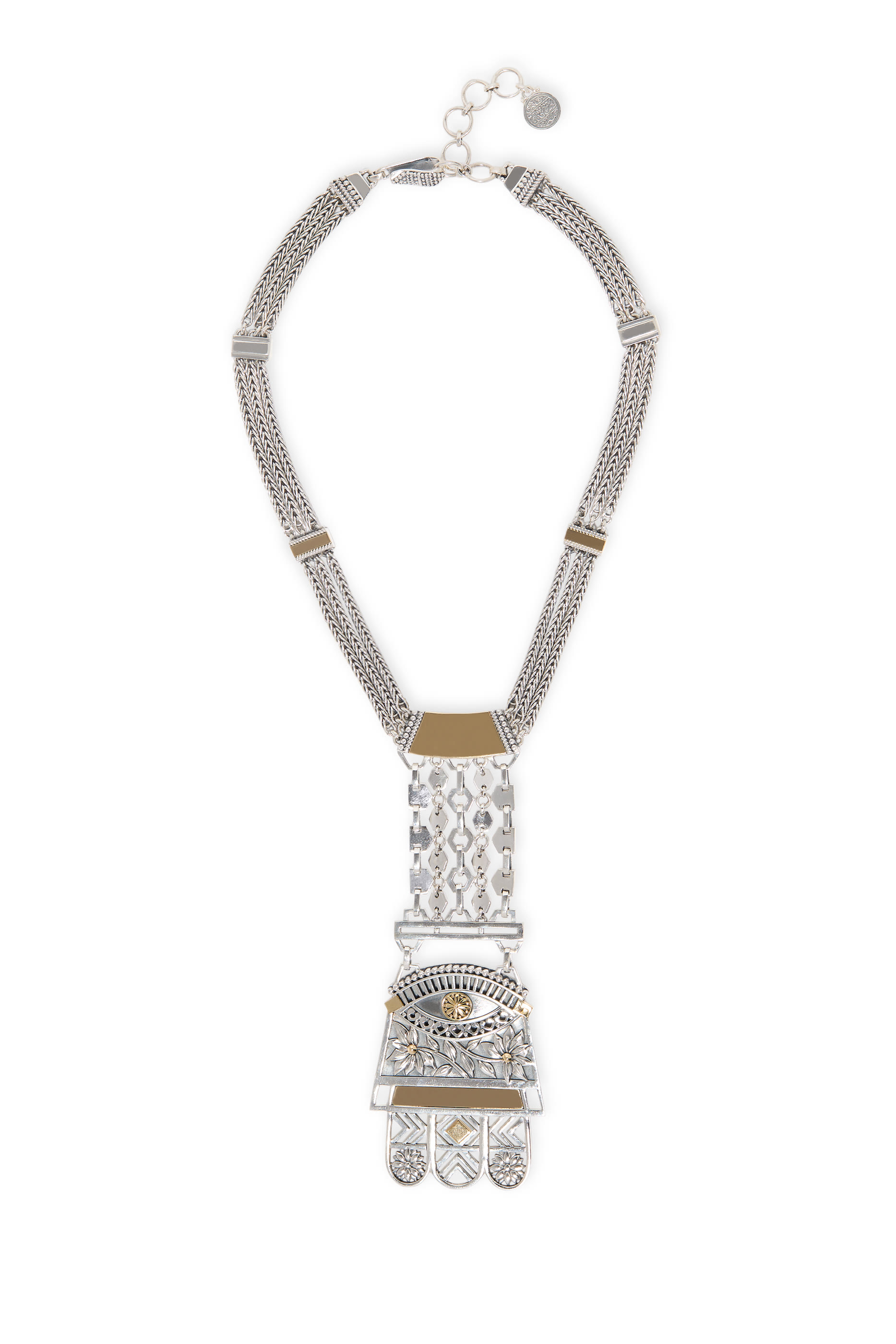 Mamluki Kaf Necklace, 18K Gold & Sterling Silver