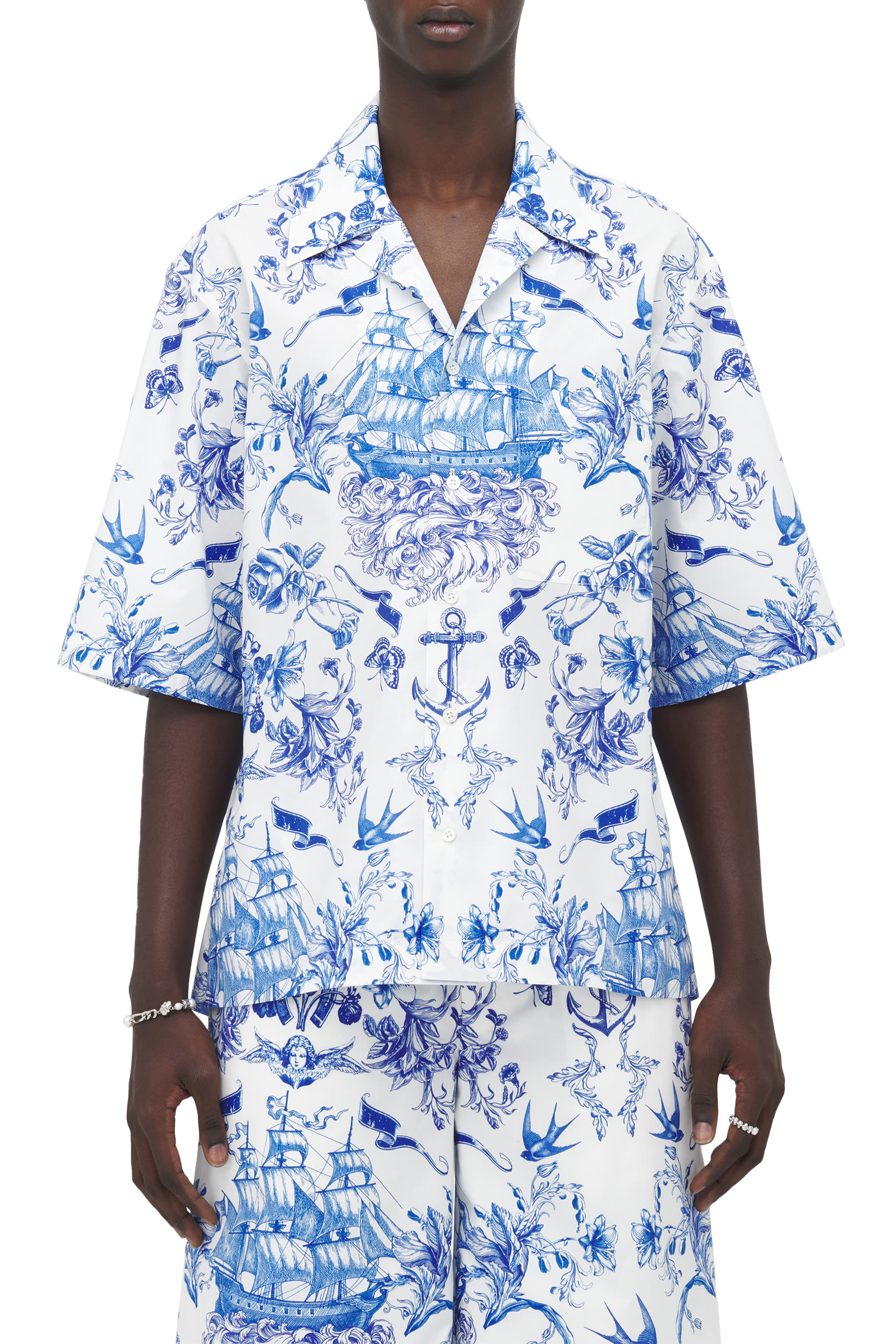 Printed Boxy Hawaiian Shirt