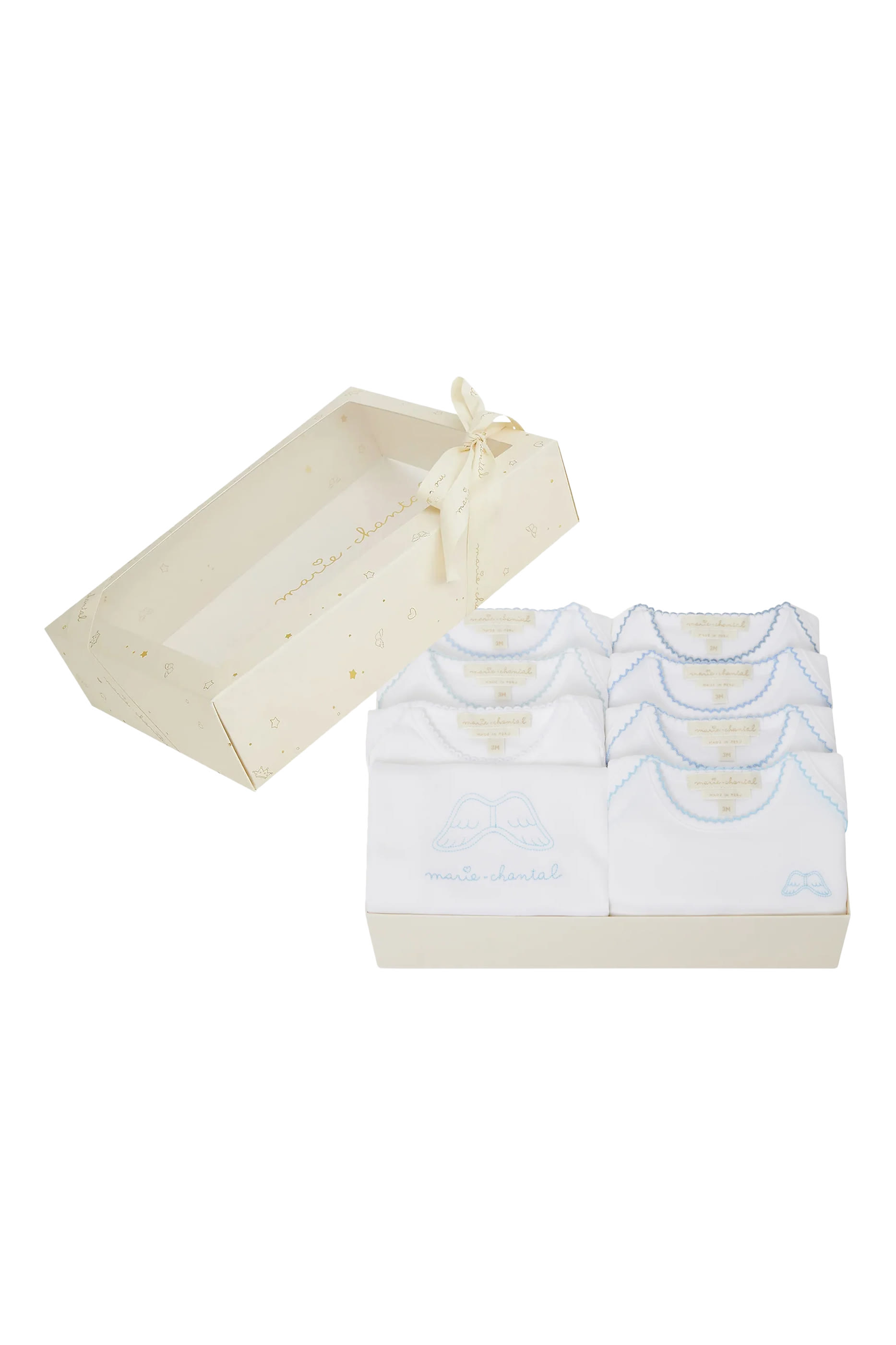 Kids Angel Wing Picot Short Sleeve Onesies Set