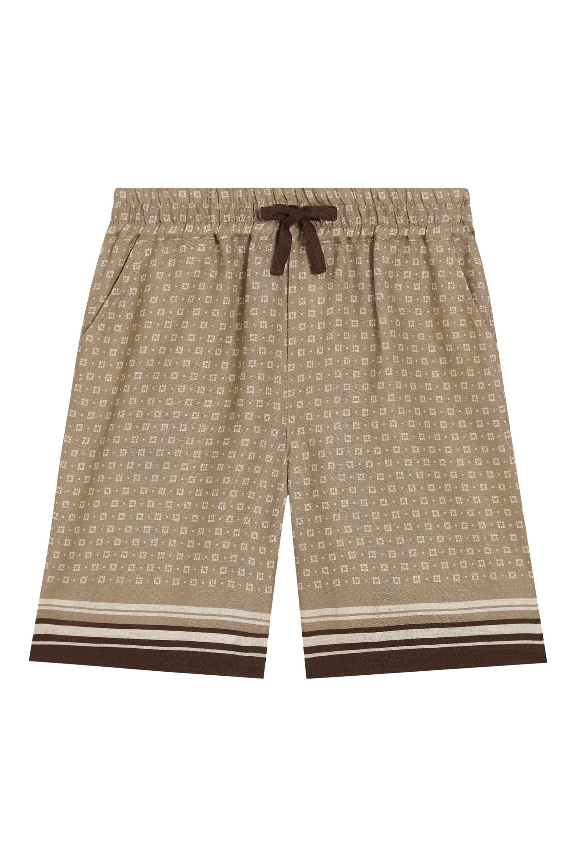 Kids Linen Logo Geometric Shorts
