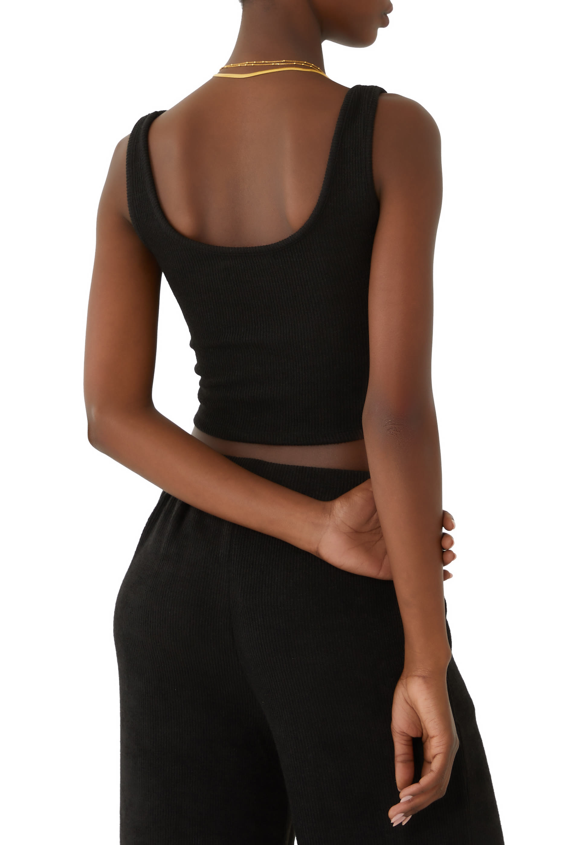 Wellness Rib Knit Jersey Cropped Tank