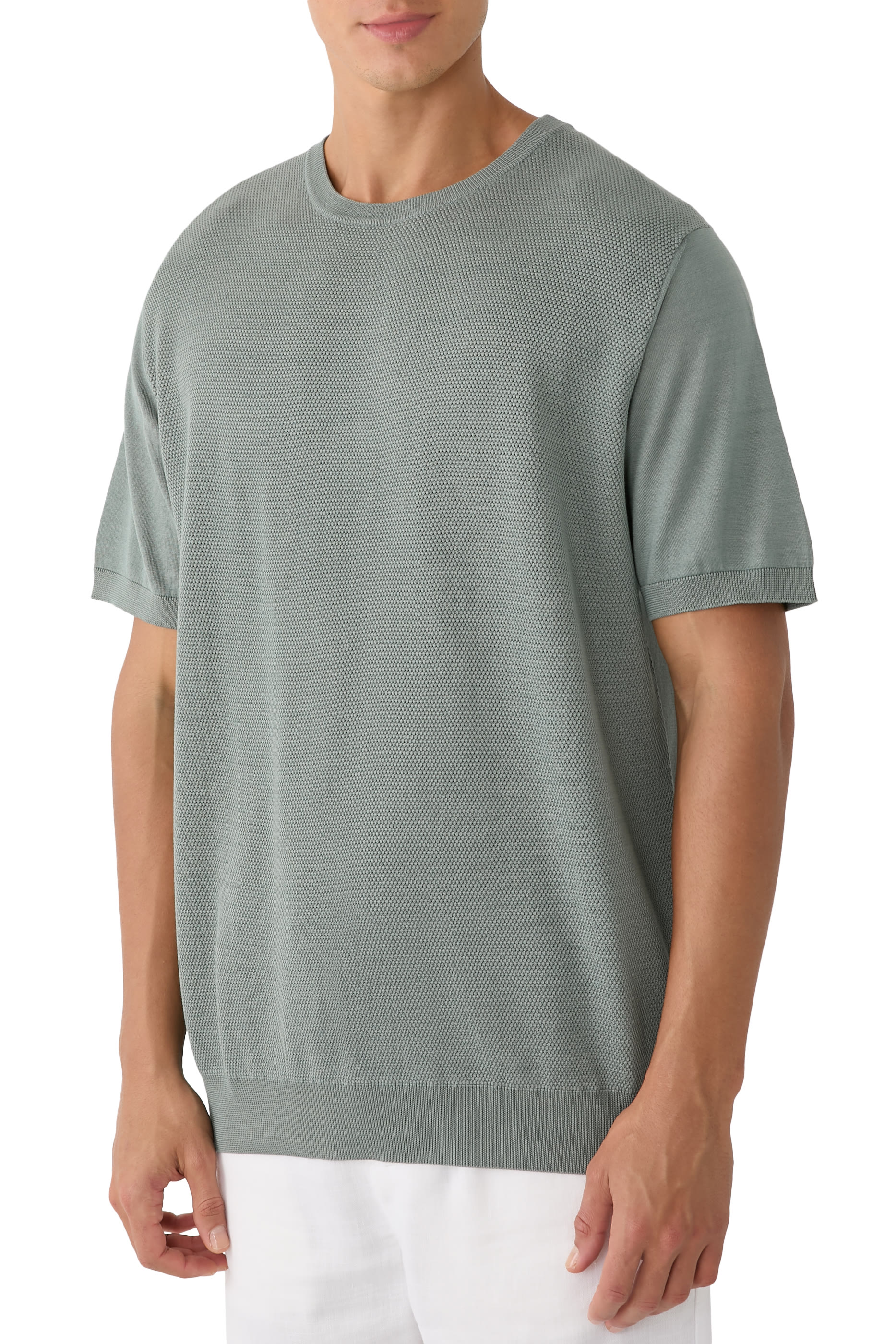 Crew Neck Knitted T-Shirt