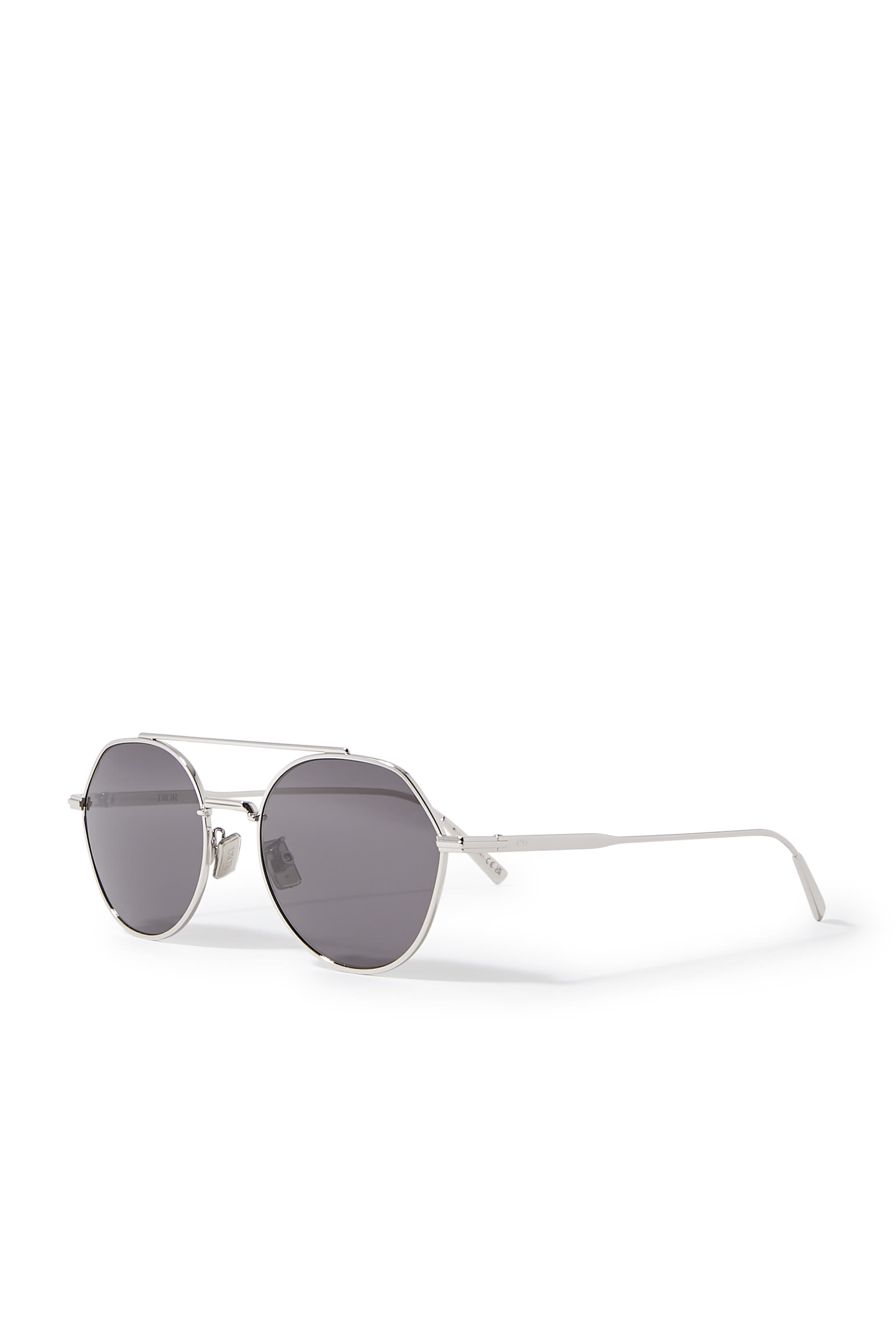 DiorBlackSuit R6U Gold Geometric Sunglasses