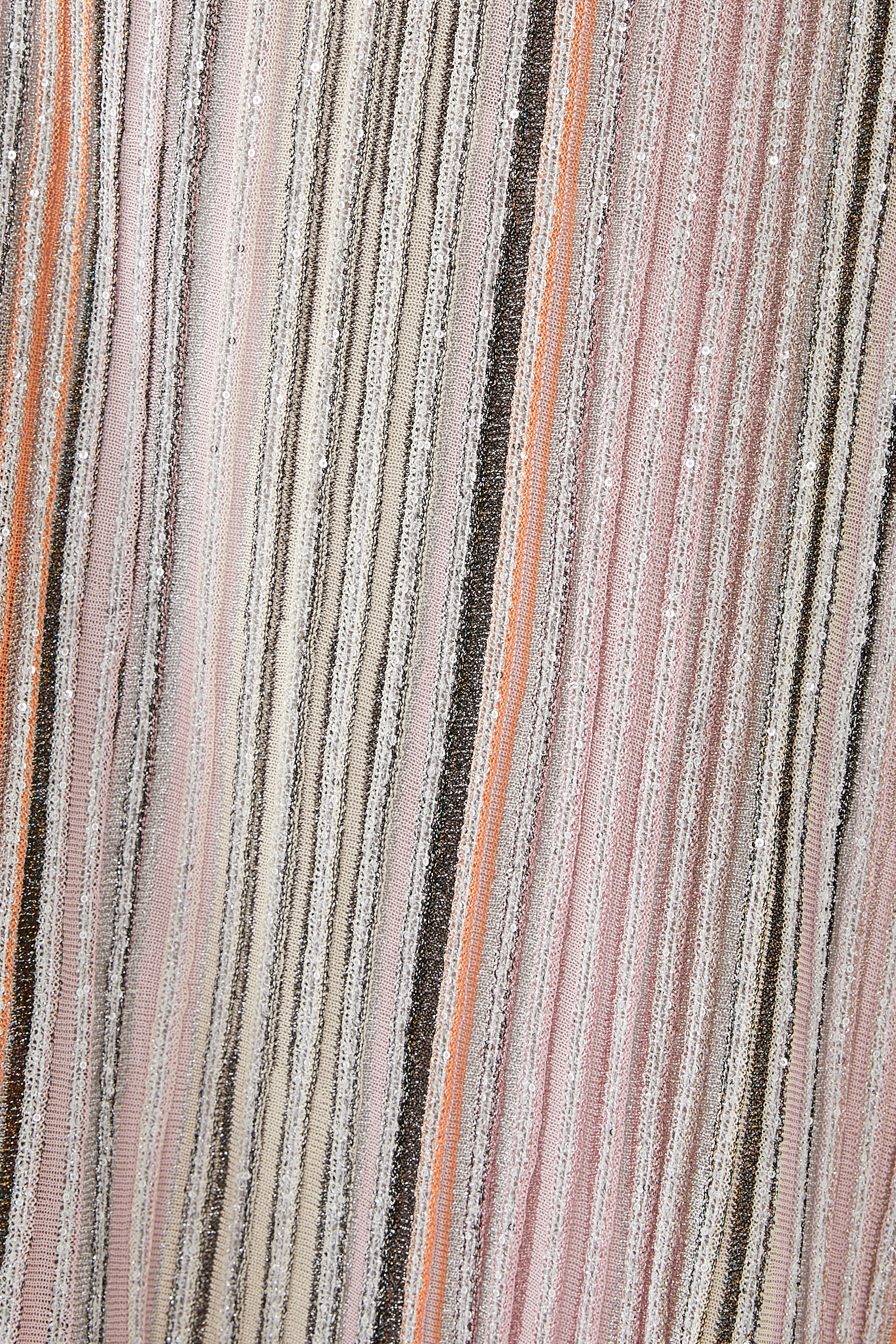 Partialized Sequinned Knit Long Sleeve Kaftan 