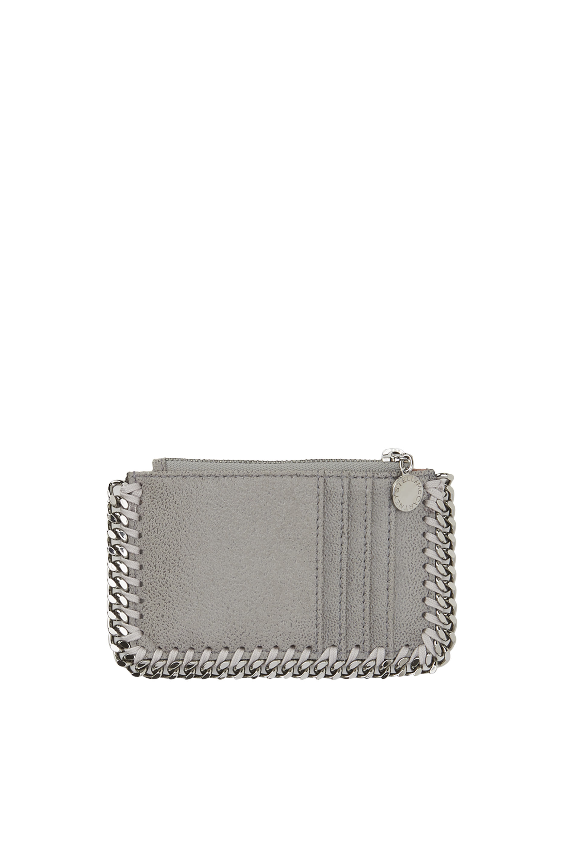 Quilted Falabella Top-Zip Cardholder