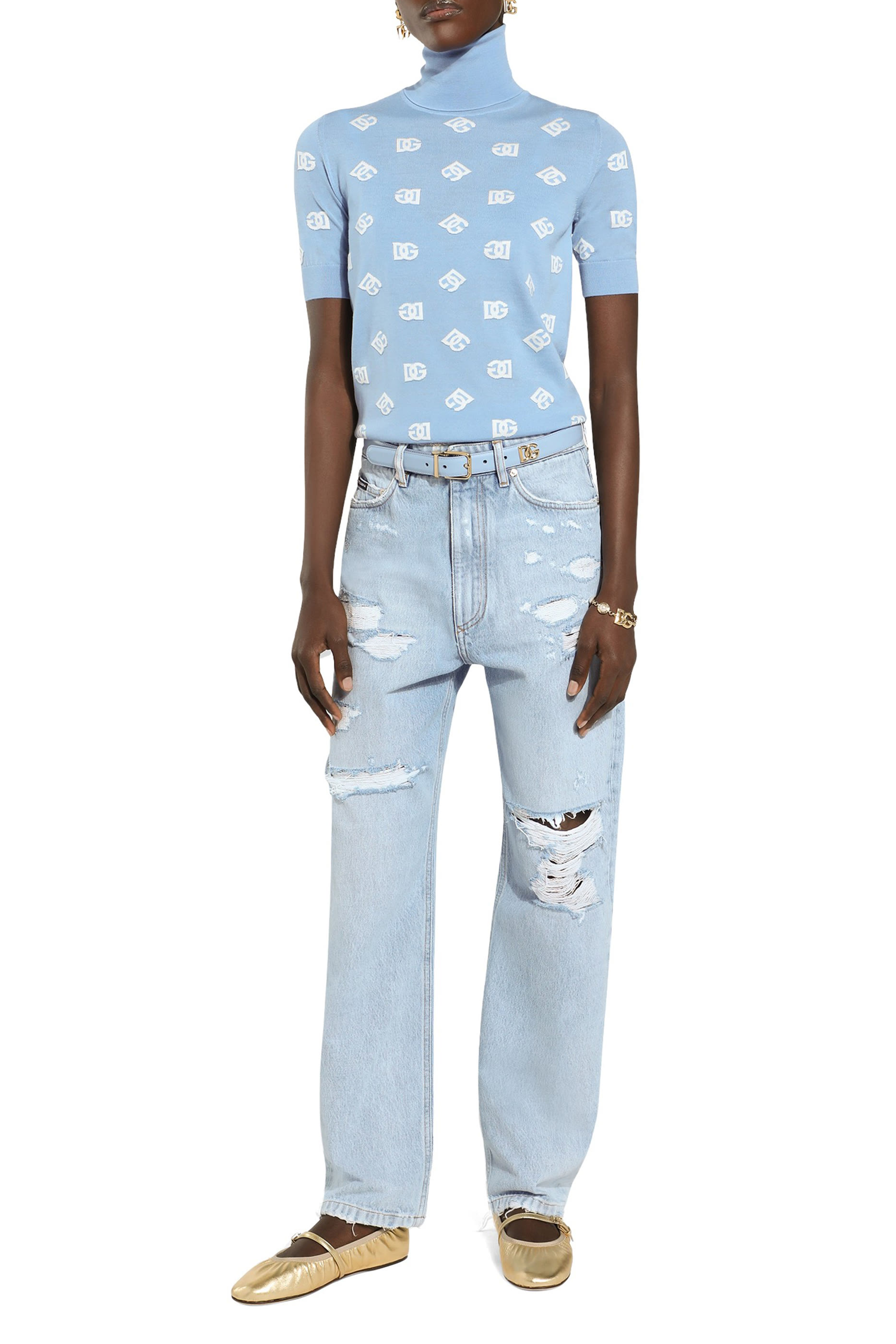 Wool and Silk Jacquard Sweater