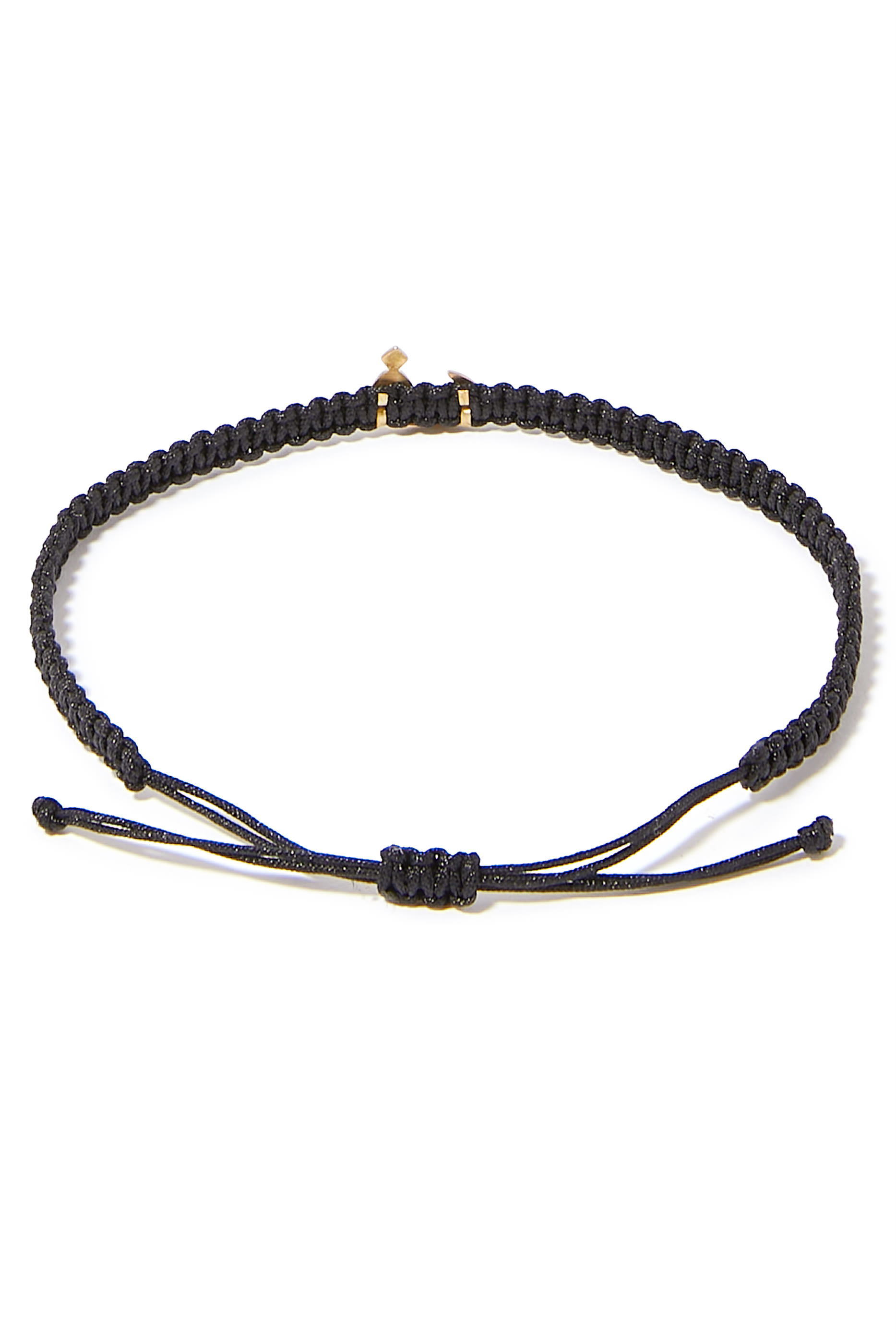 Oula Letter F Bracelet, 18k Yellow Gold & Fabric