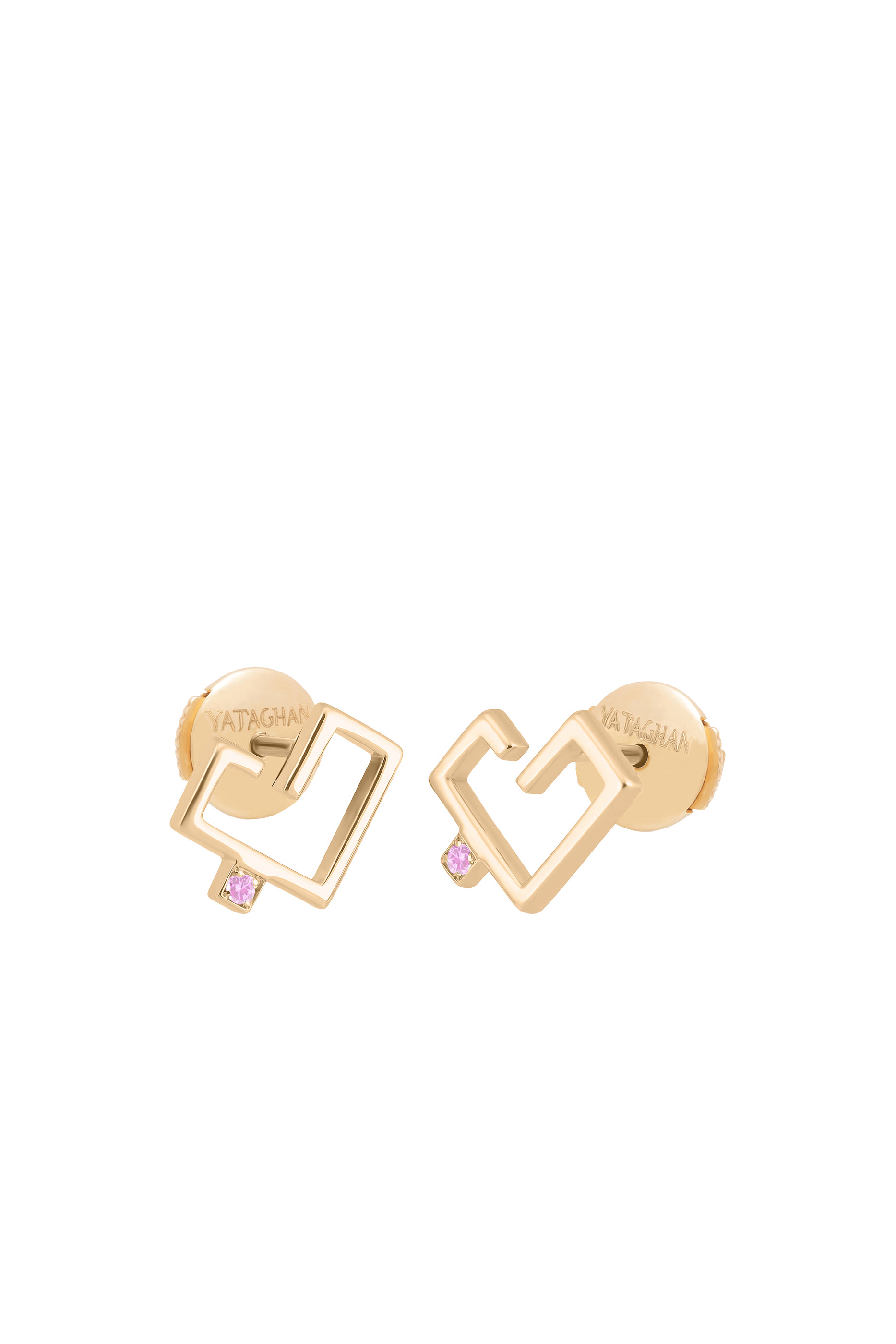 Single Hubb Earring, 18k Yellow Gold & Pink Sapphire