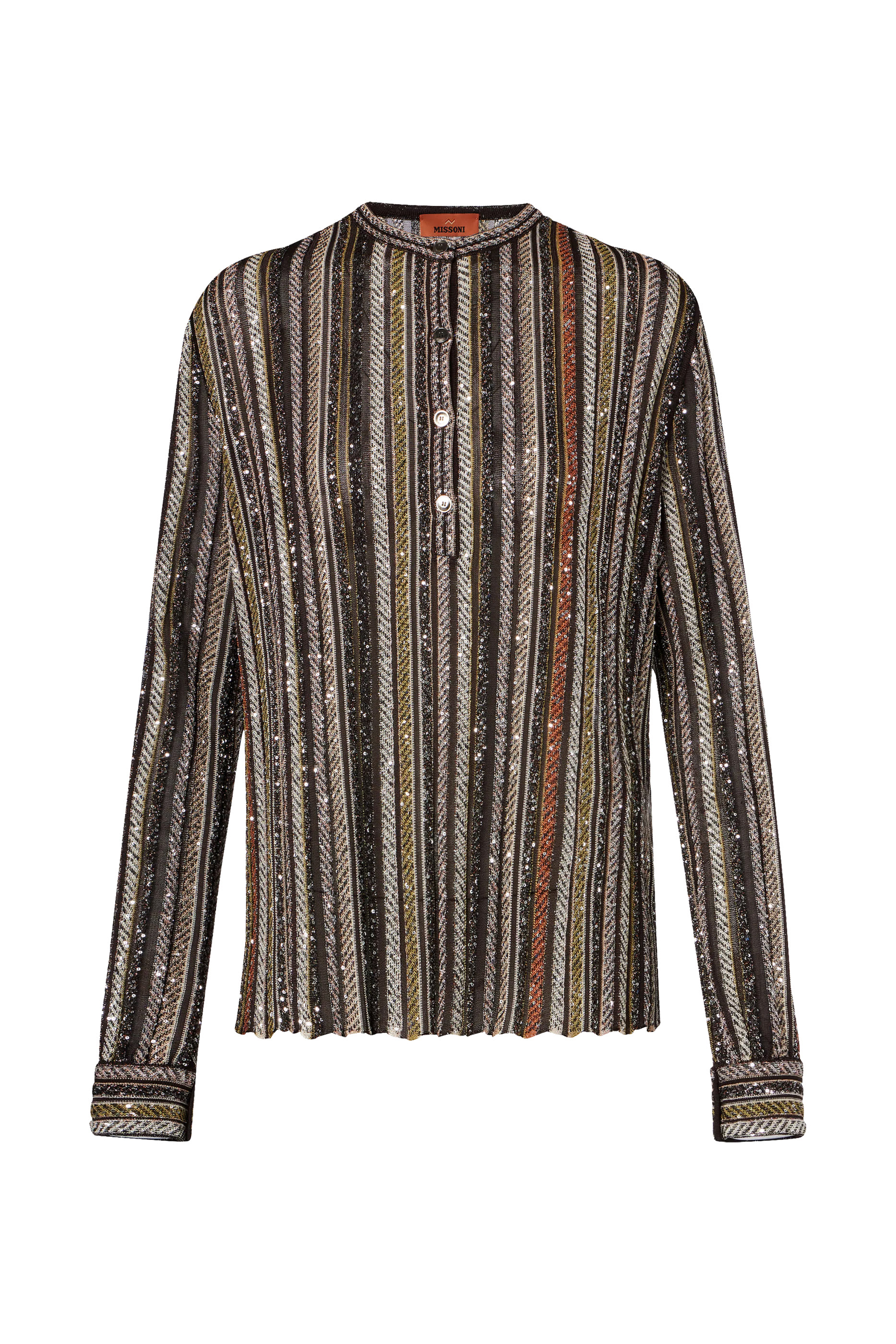 Henley Blouse with Mandarin Collar