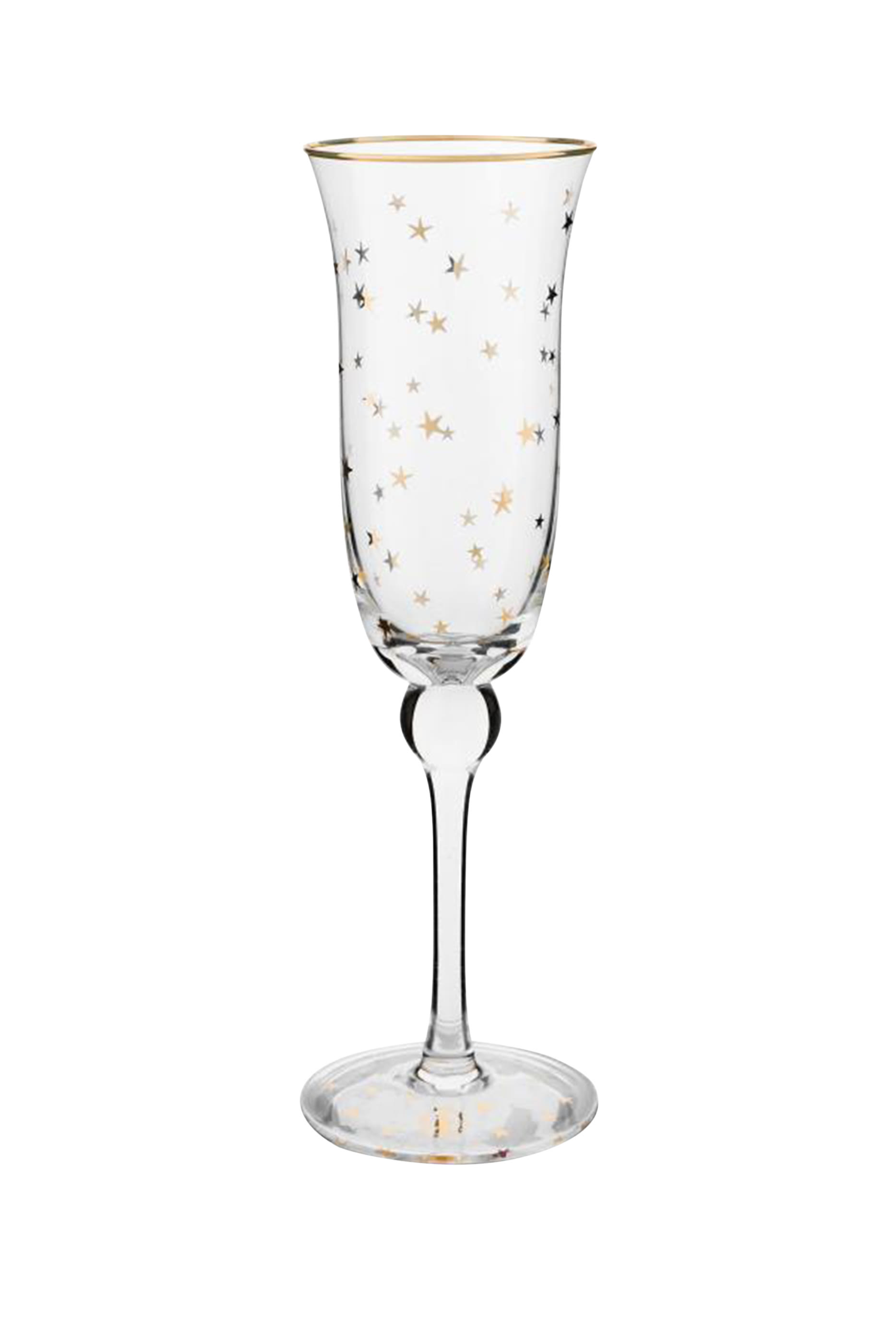 Stars Gold Flute Glass