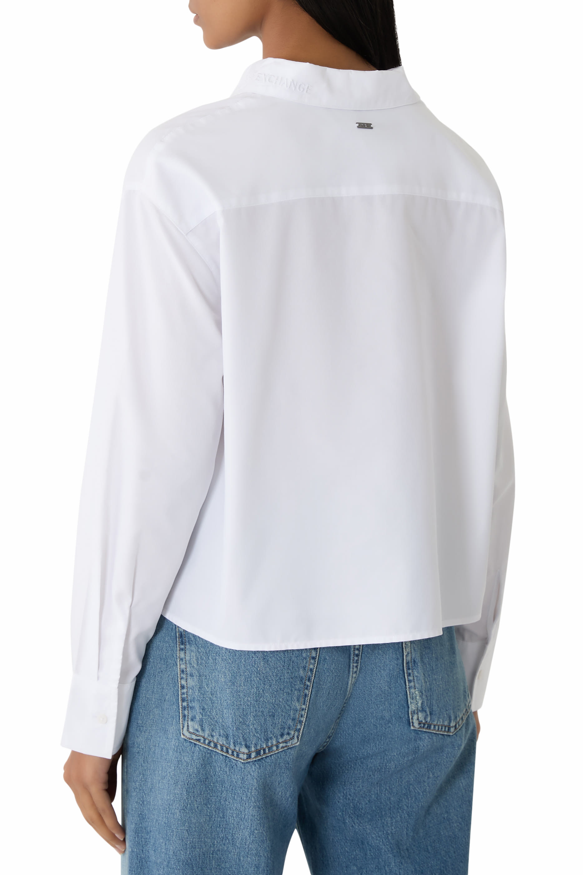 Cotton Blend Crop Shirt