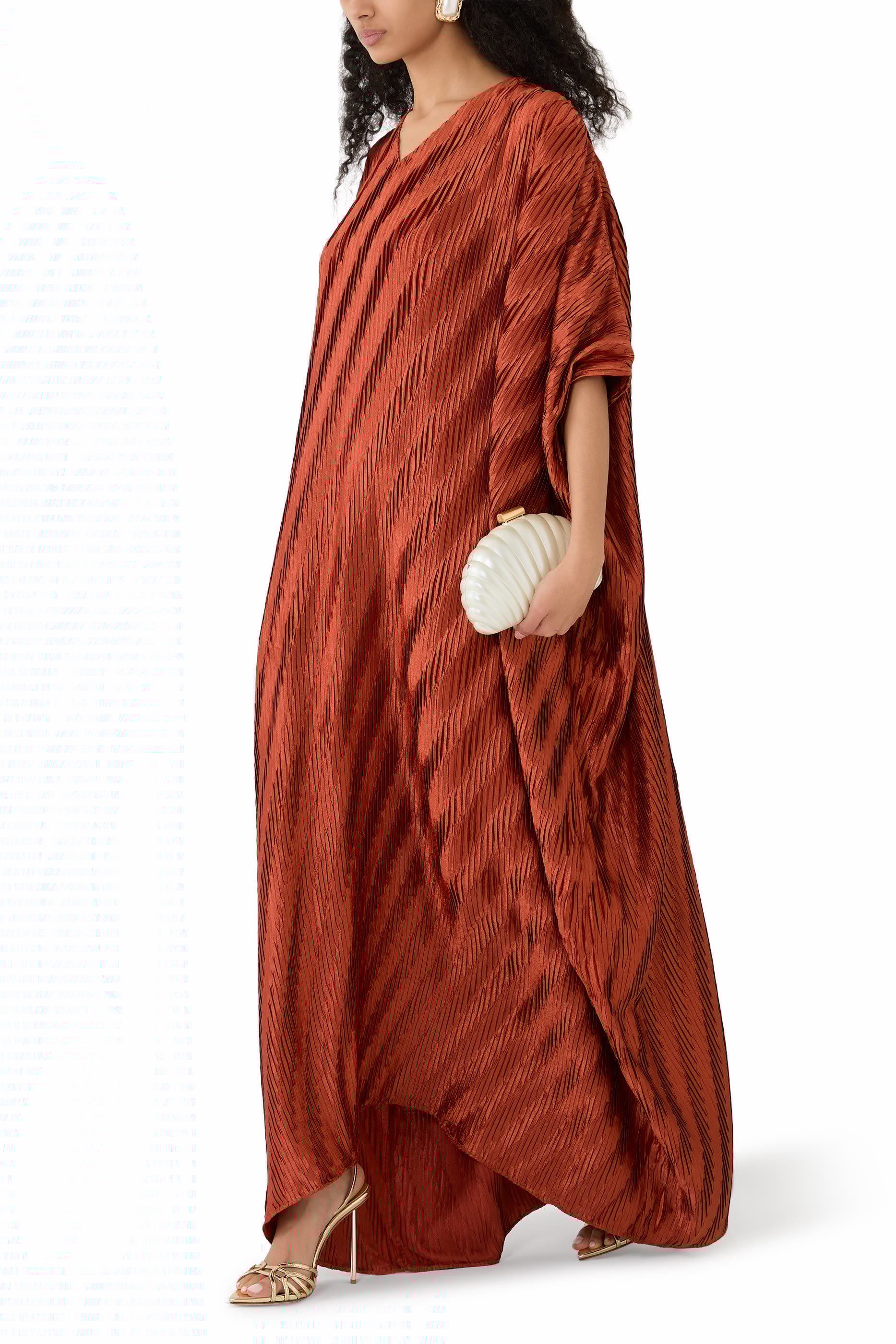 Chevron Pleated Dress 