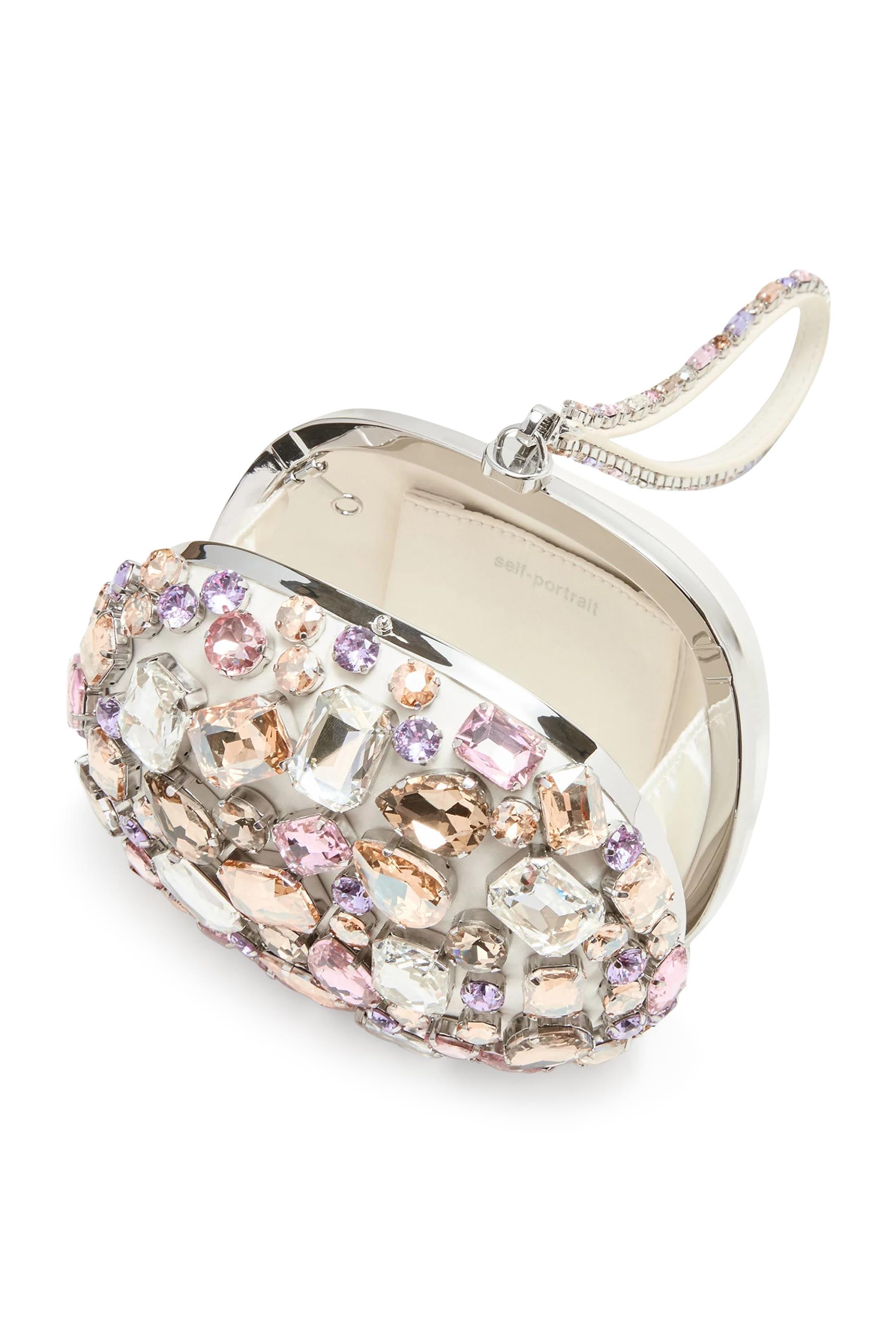 Multi Crystal Embellished Top Handle Clutch Bag 