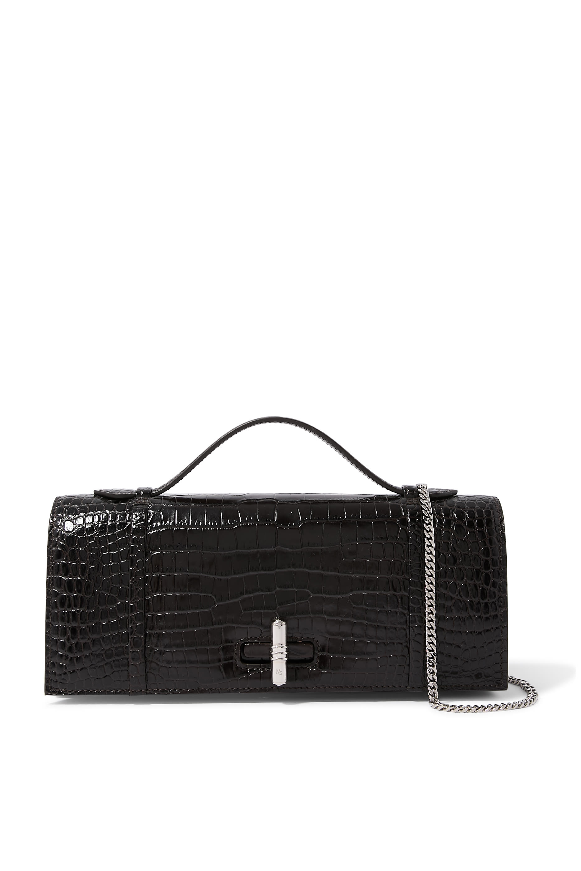 Embossed Leather Clutch Bag