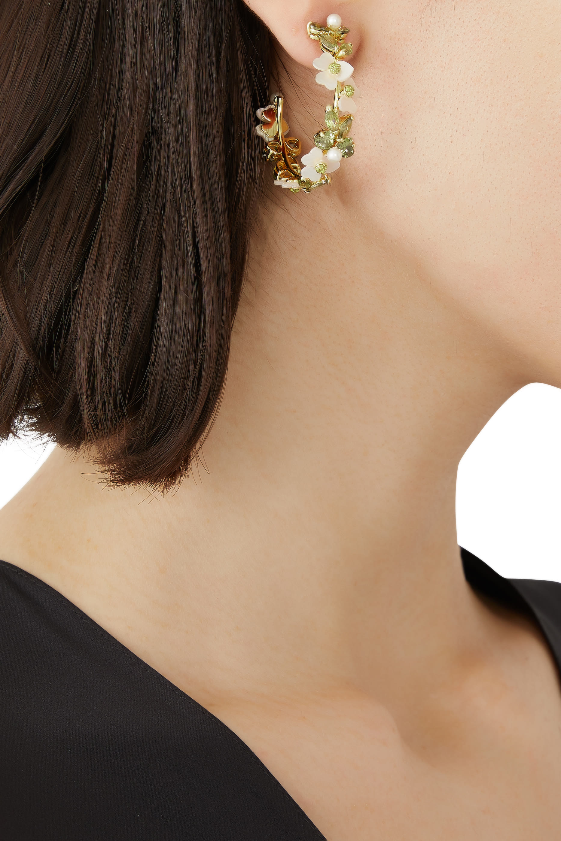 Precious Pansy Hoops