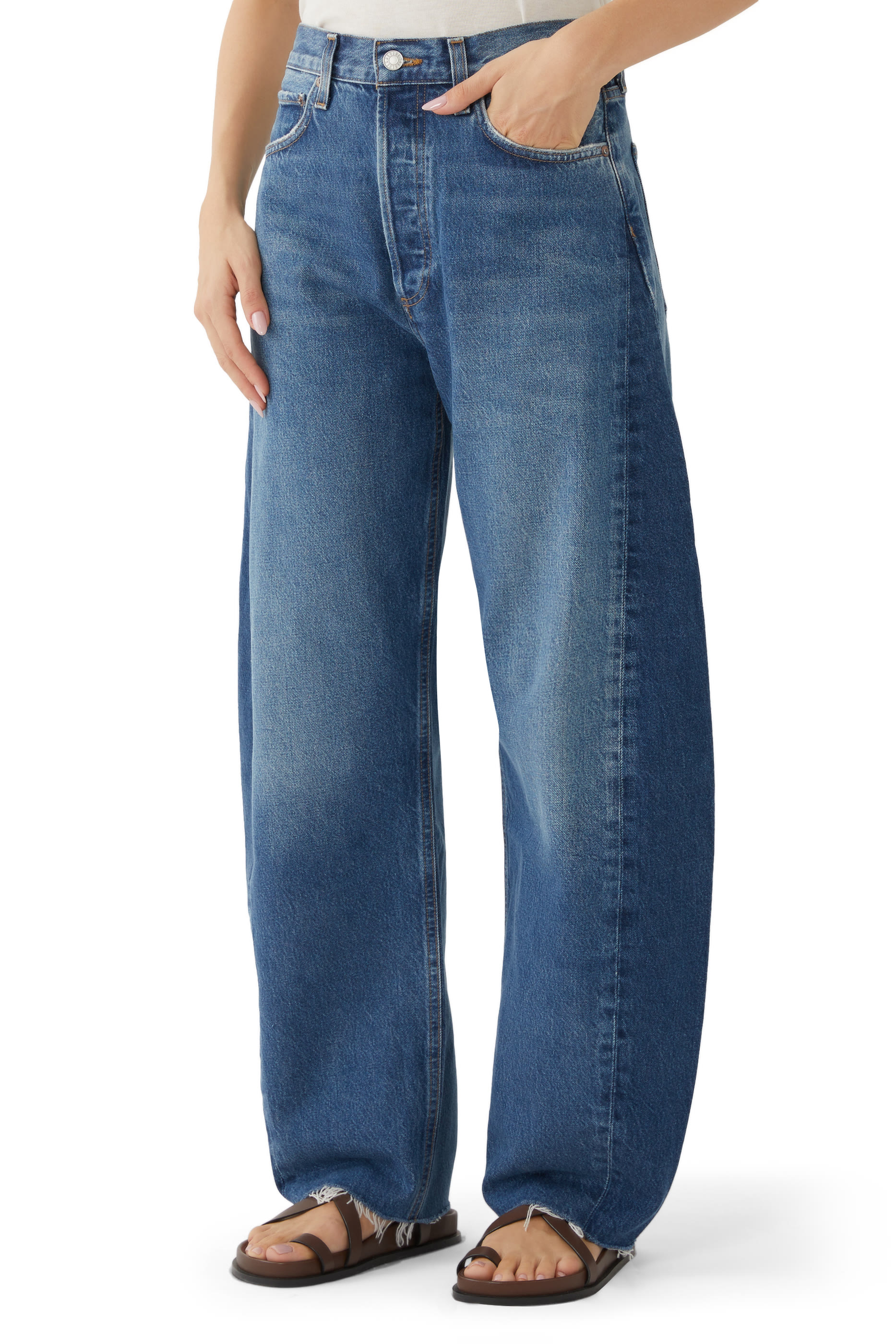 Luna Pieced Barrel Leg Jeans
