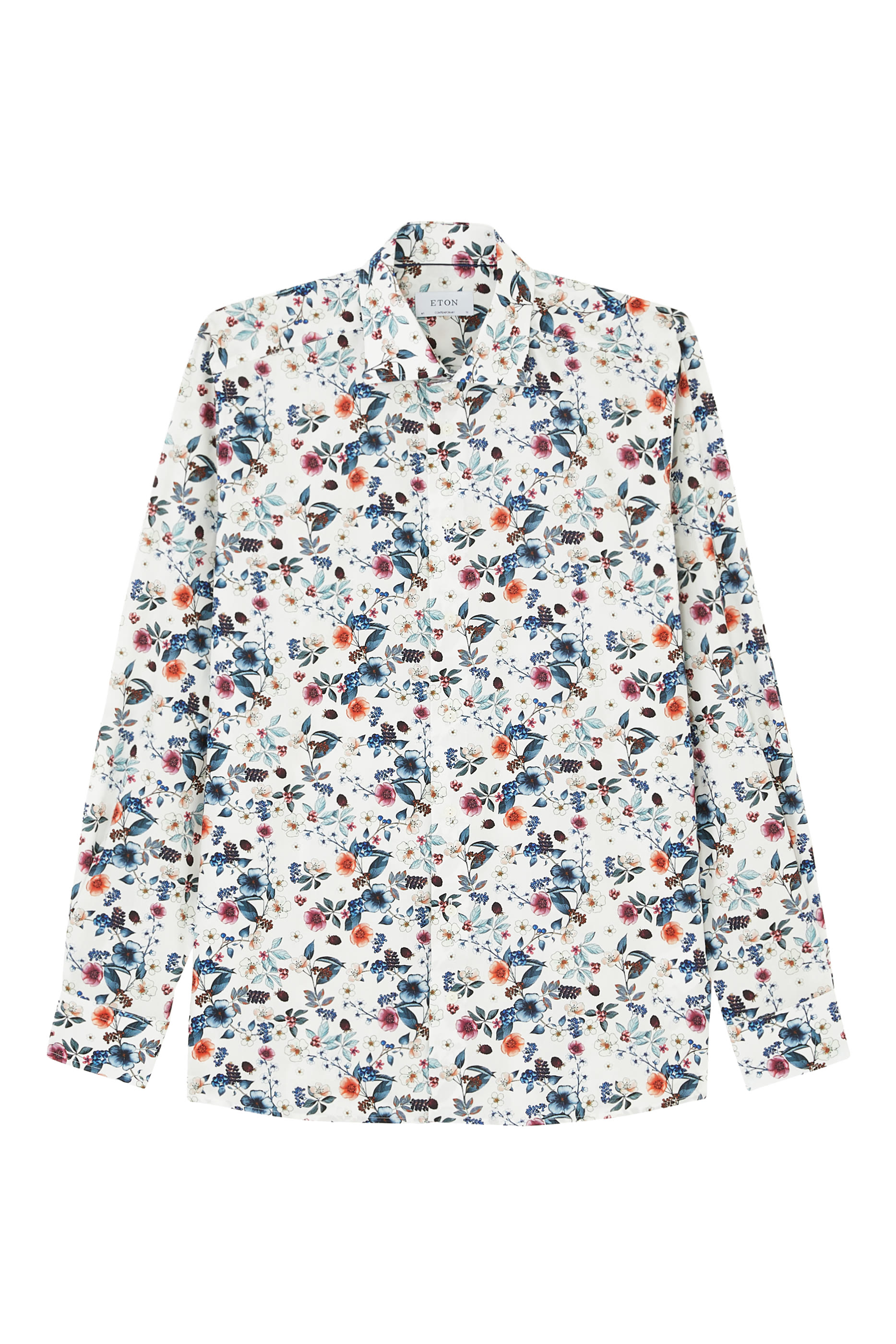Contemporary Fit Floral Print Signature Twill Shirt