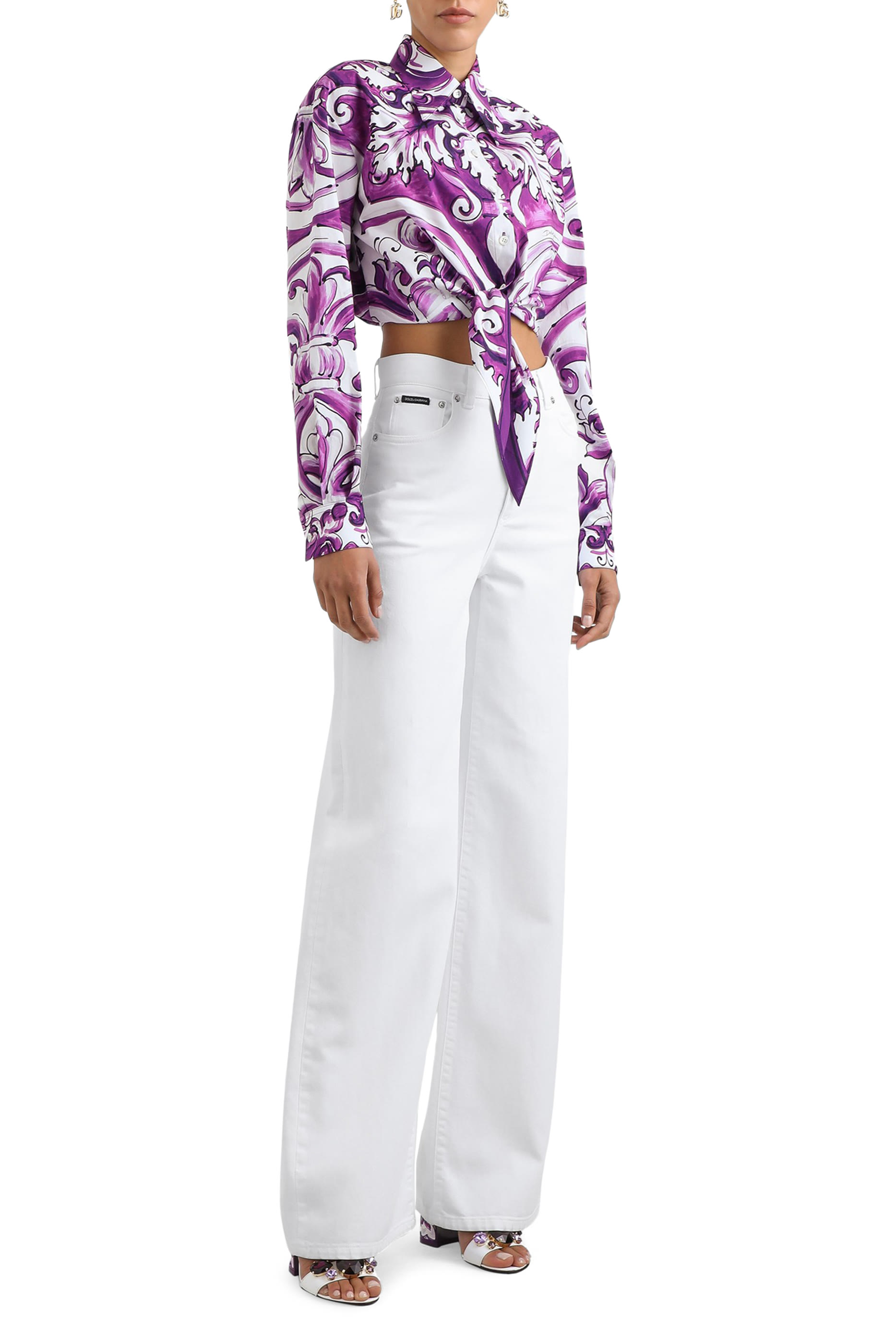 Majolica-Print Poplin Shirt