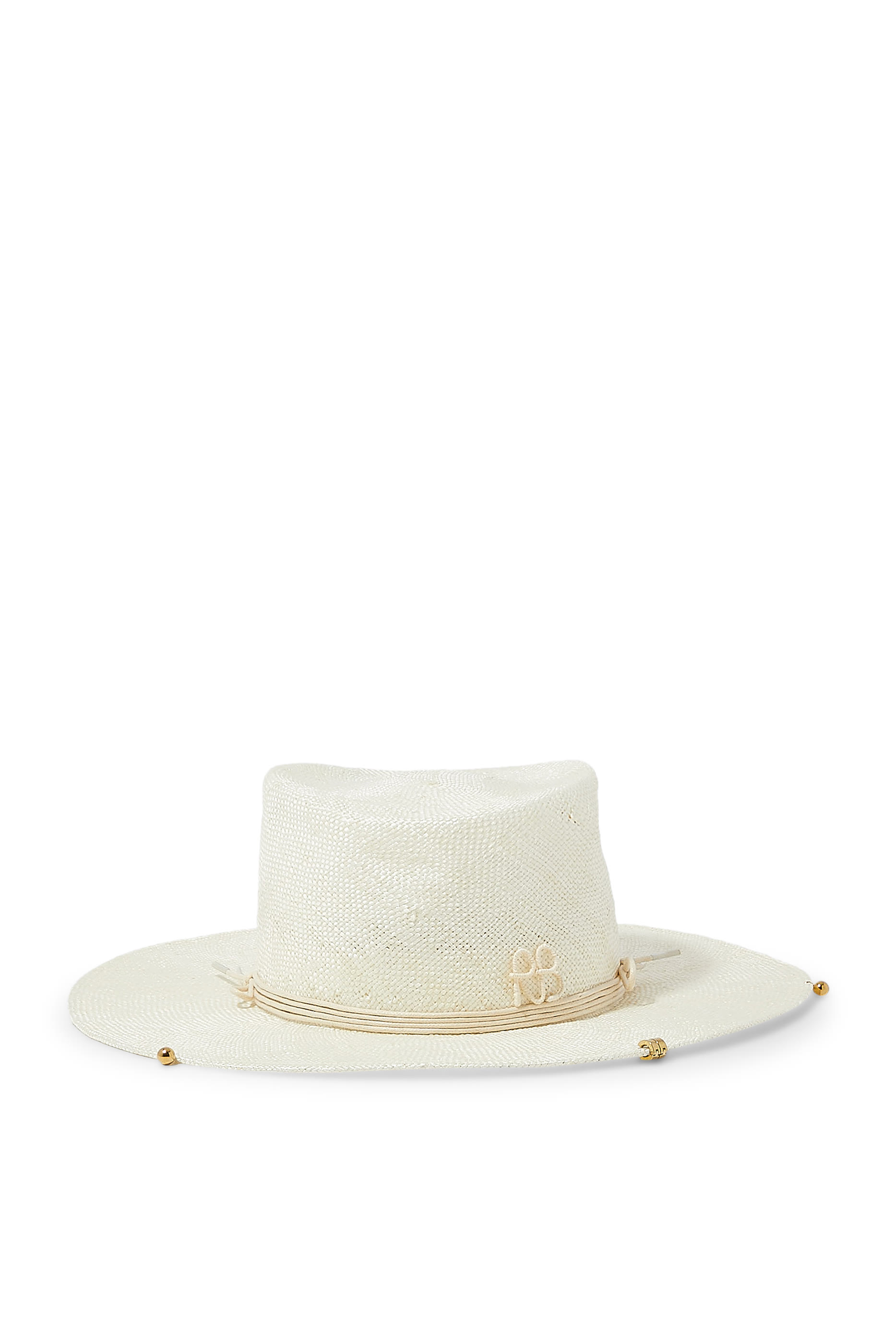 Chain Strap Sisal Gambler Hat