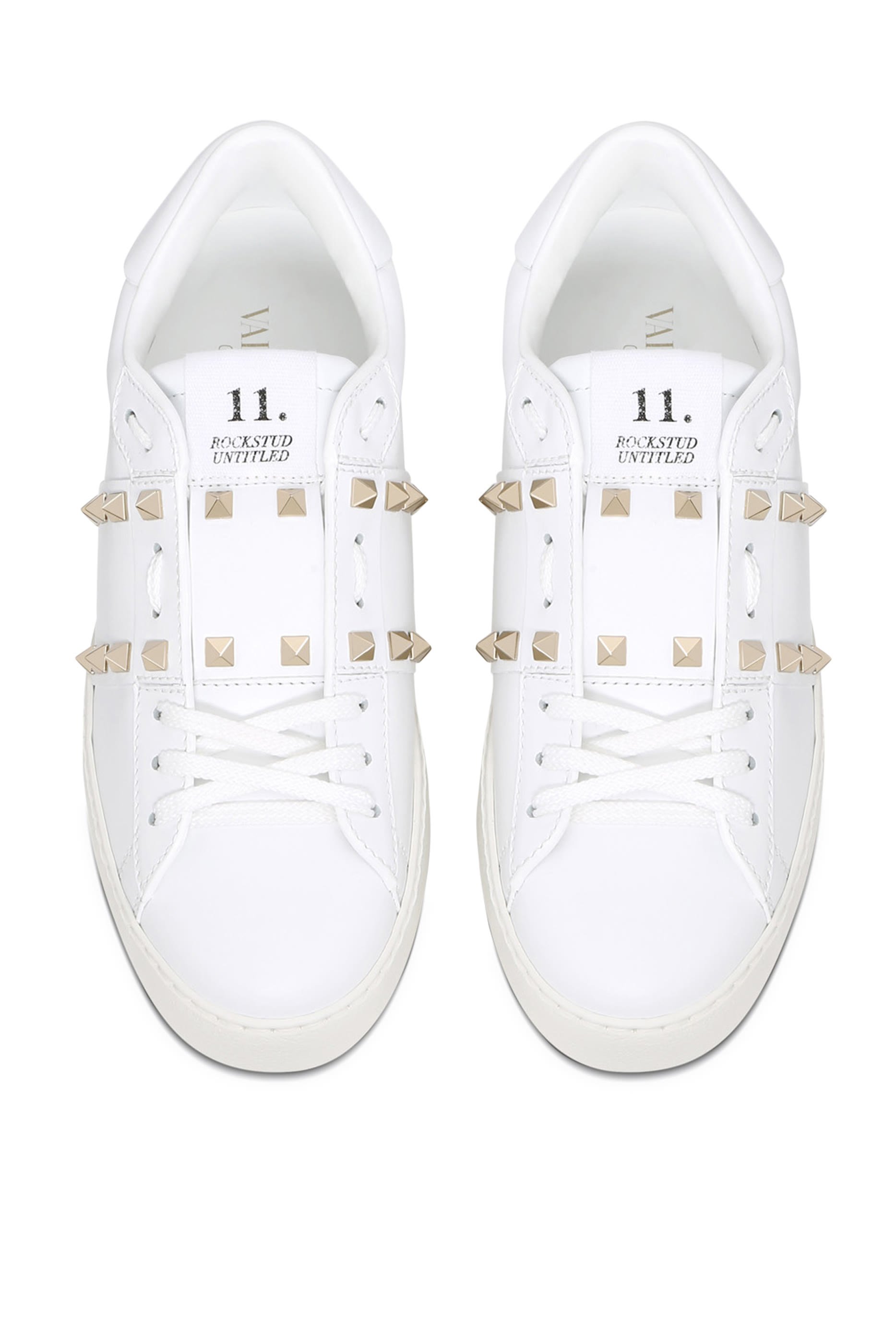  Open Rockstud Leather Sneakers