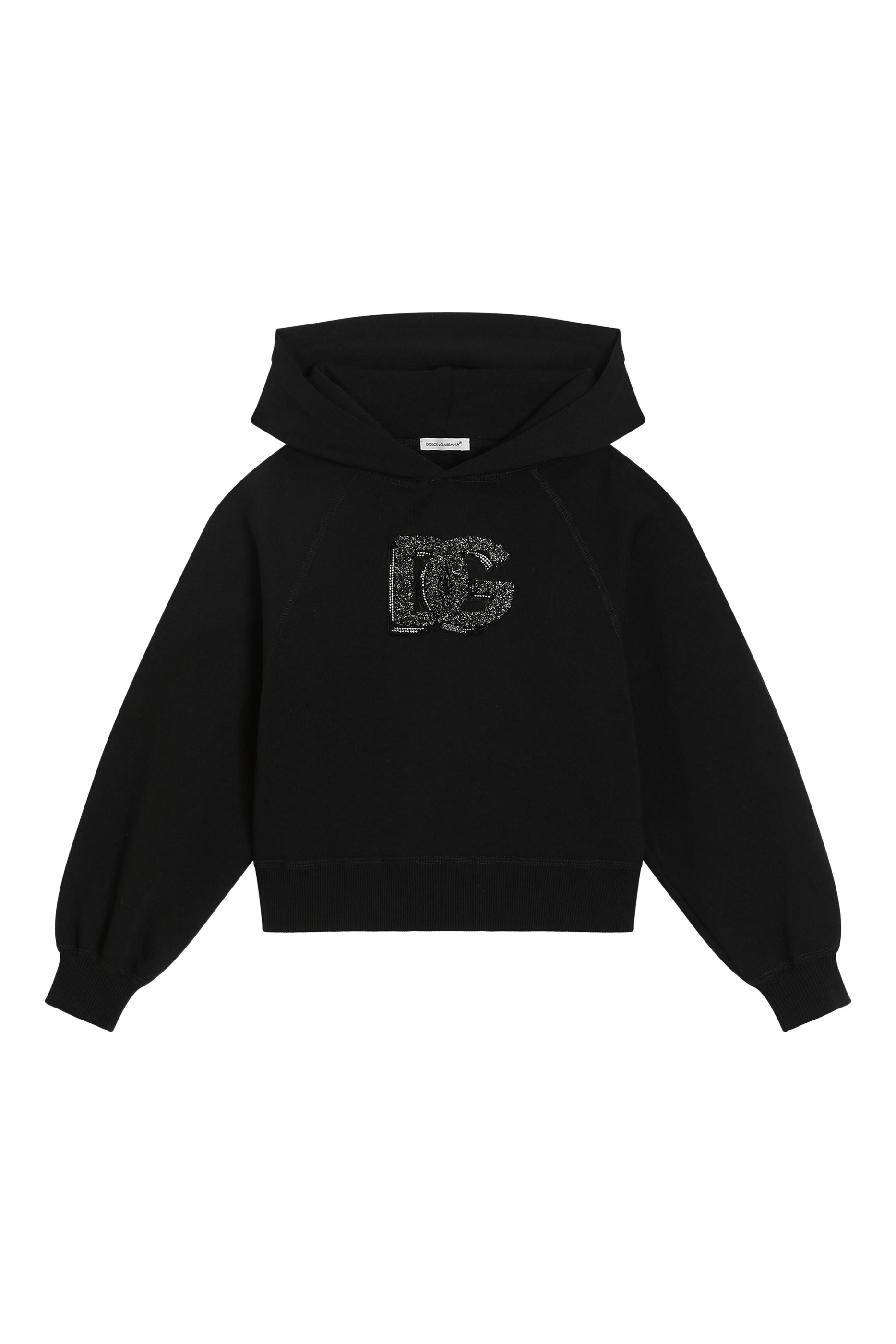 Kids DG Logo Rhinestone-Embellished Hooded Sweatshirt