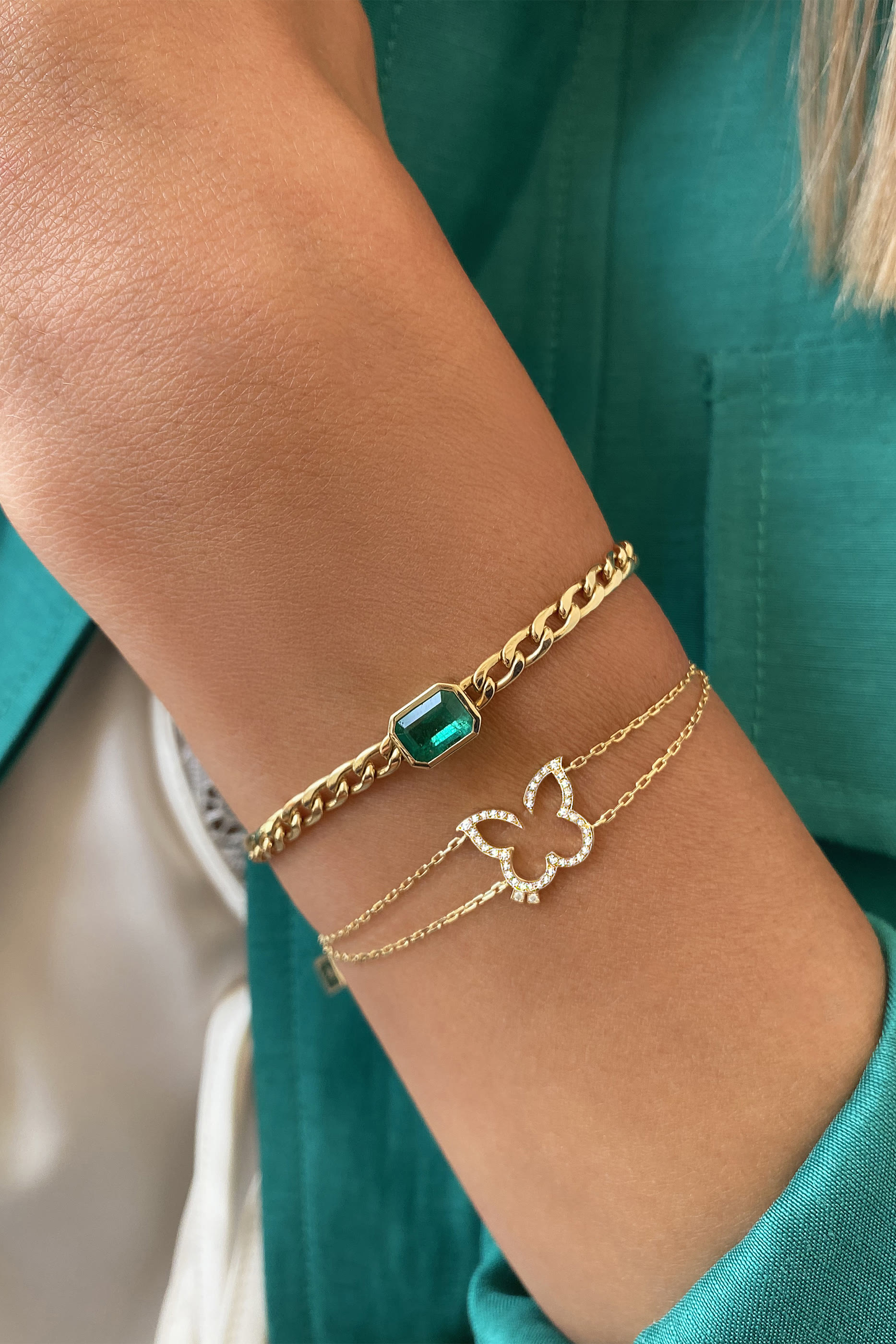 Hurriyah Bracelet, 18k Yellow Gold & Diamonds