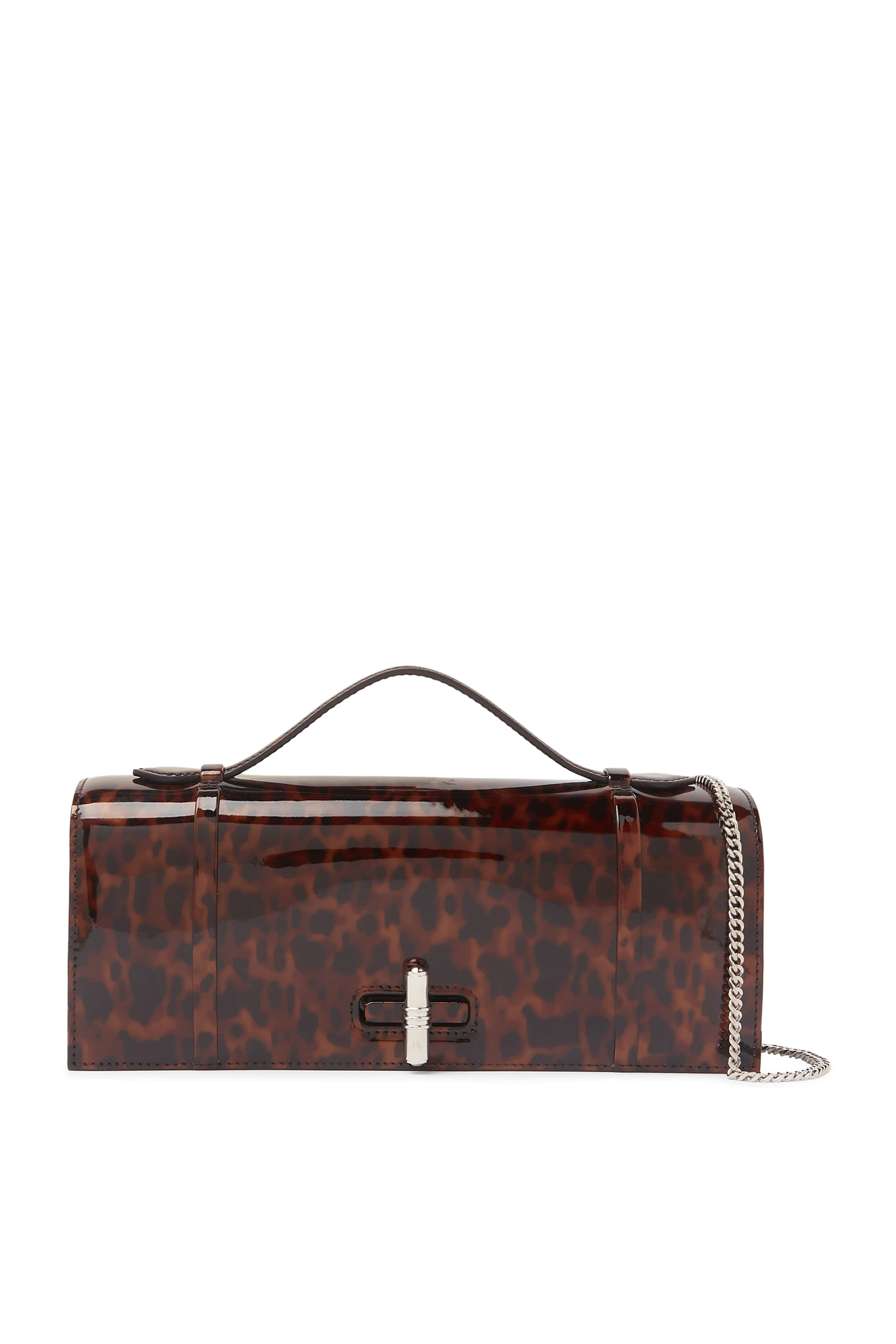 May Leopard Patent Clutch Bag