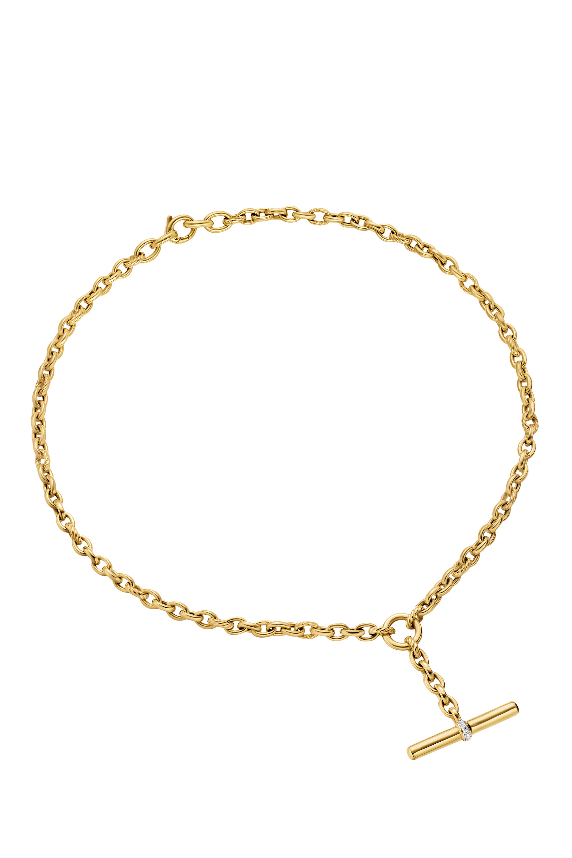 DY Mercer® Petite Toggle Chain Necklace, 18k Yellow Gold & Diamonds