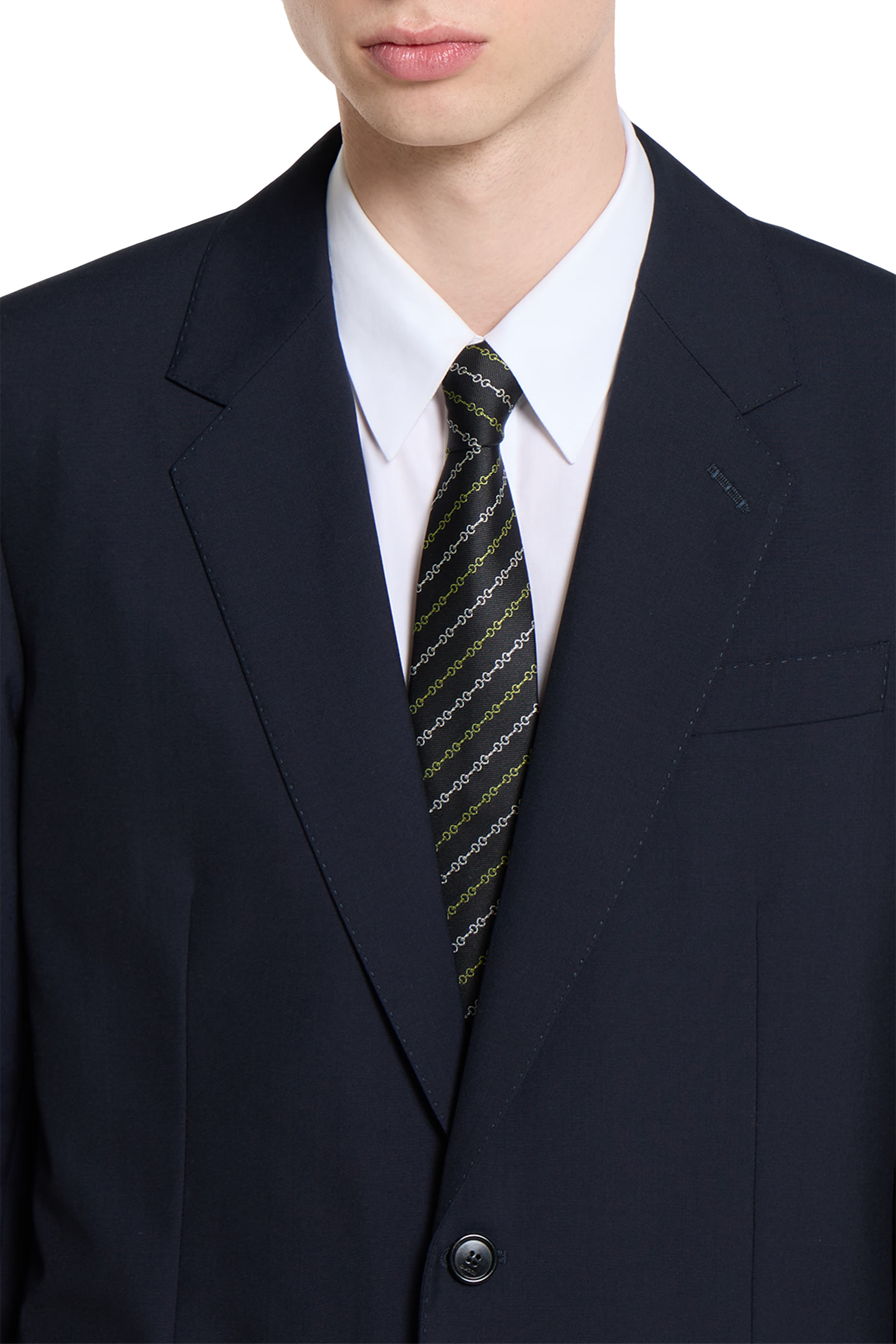 Horsebit Silk Jacquard Tie