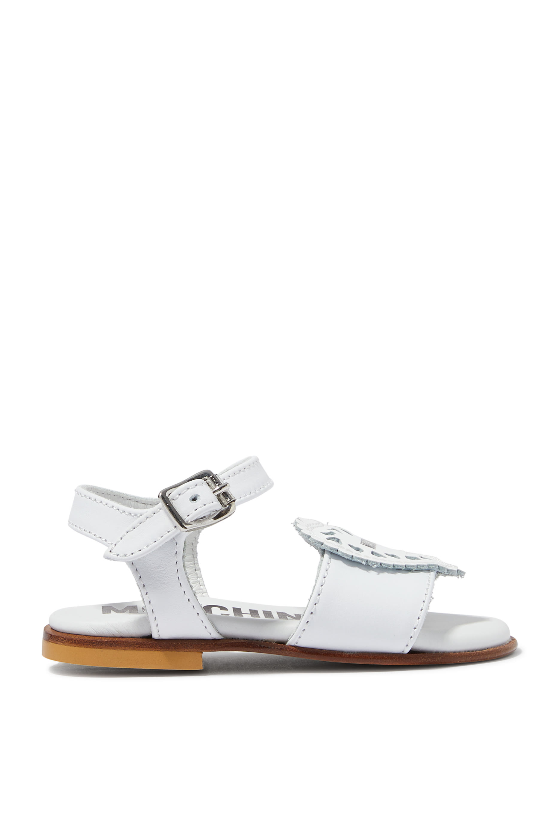 Kids Heart Logo Leather Sandals
