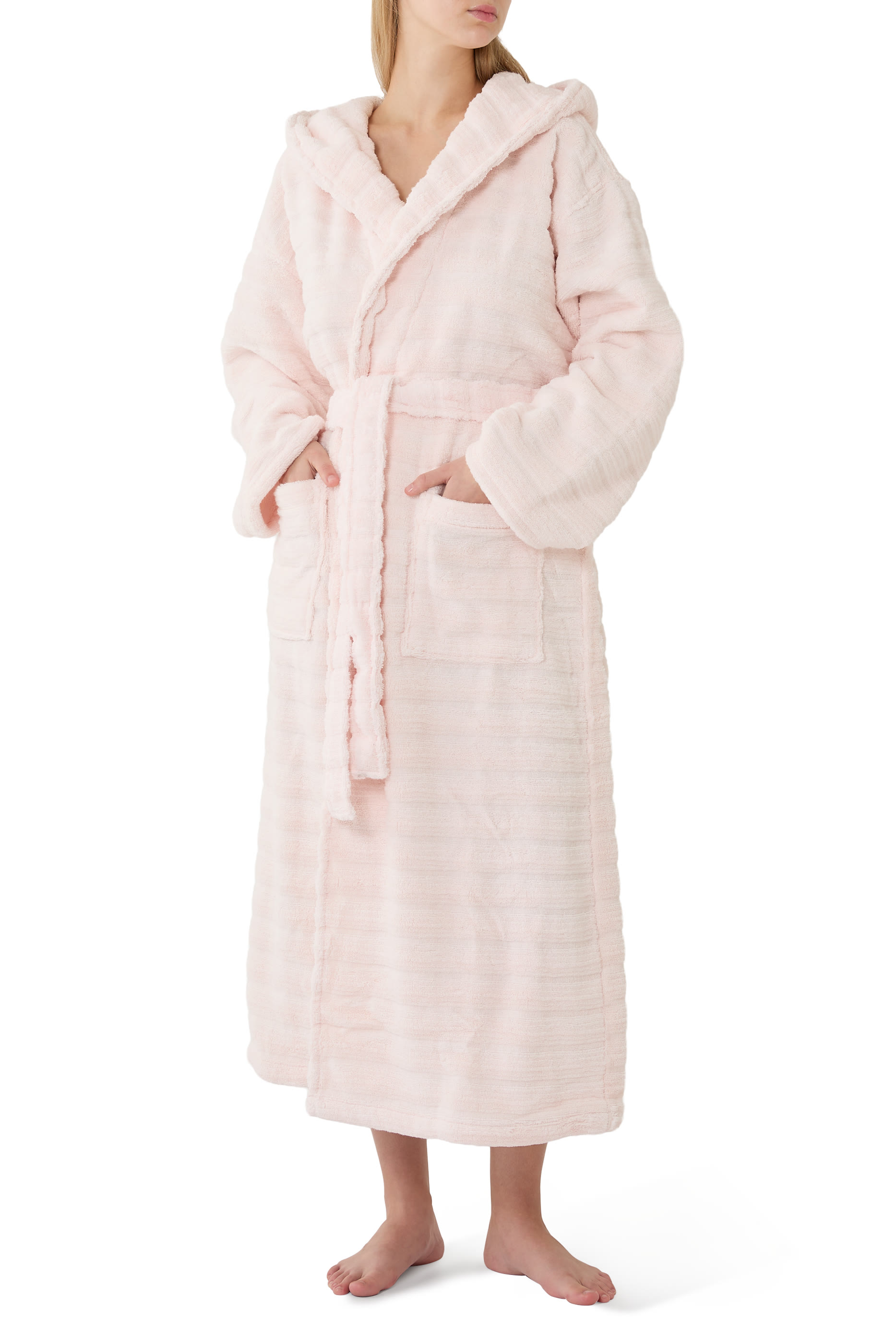 Organic Cotton Hooded Ribbed Hydrocotton Robe