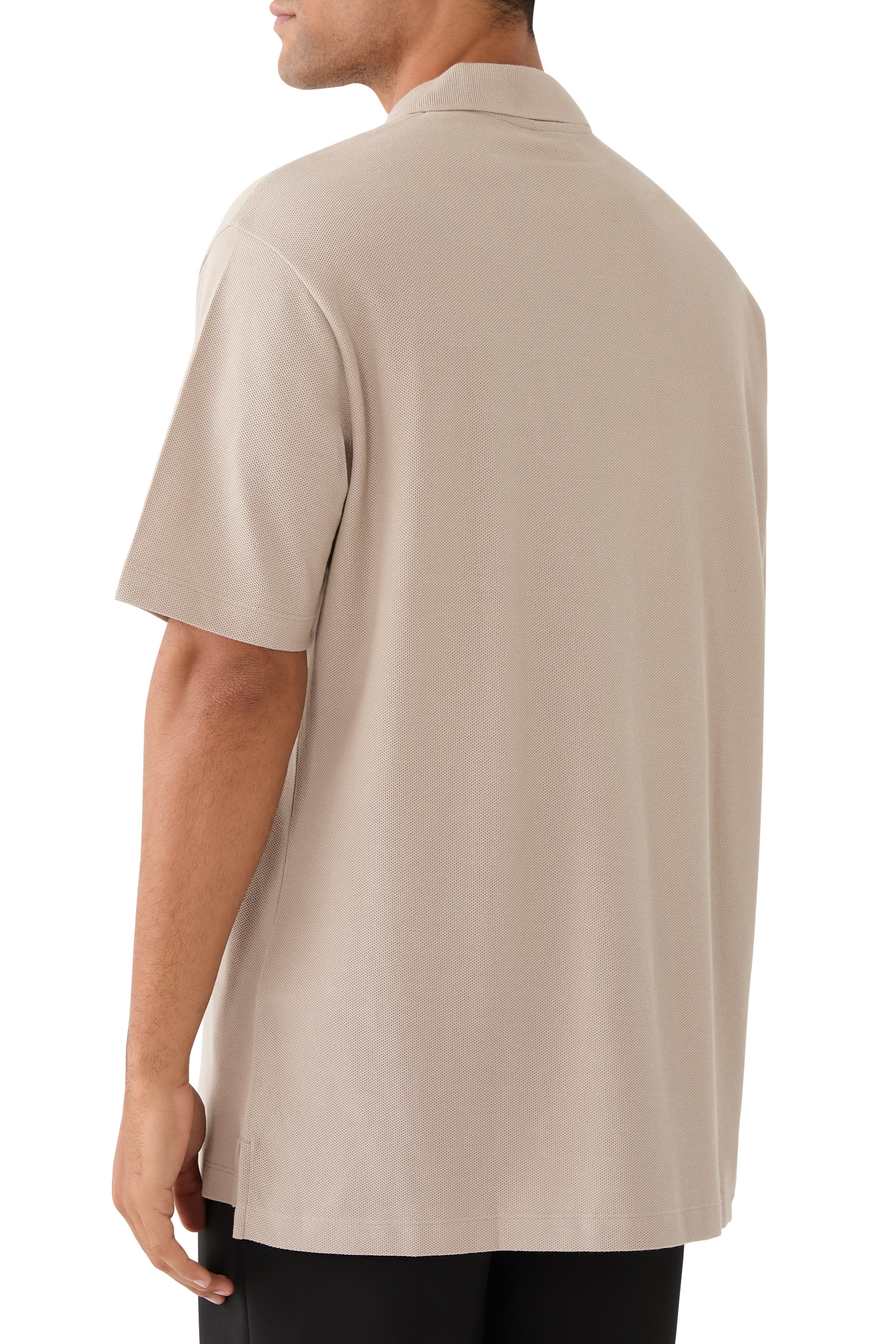 AX Logo Half-Zip Polo Shirt