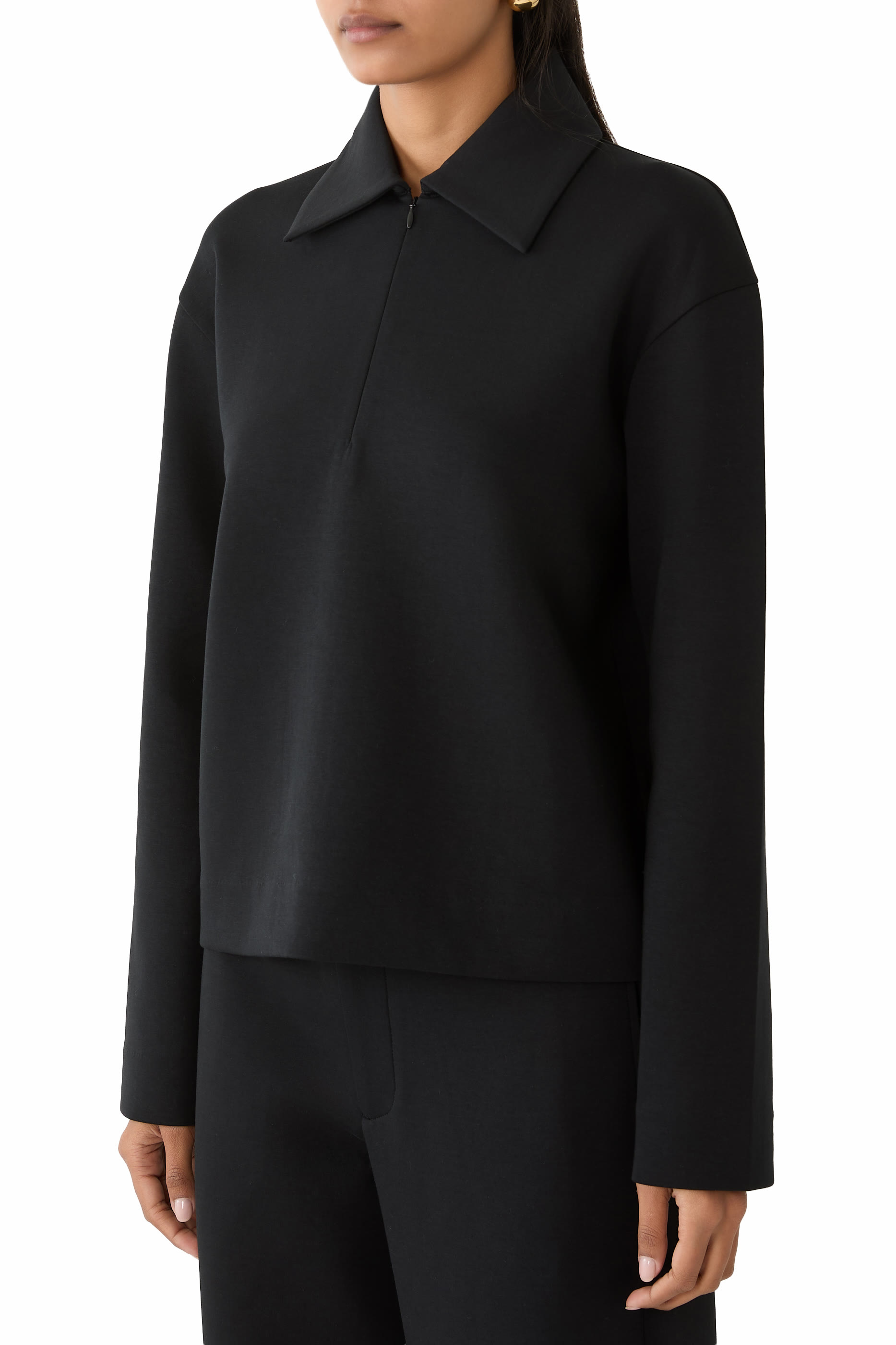  Cotton-Blend Half-Zip Pullover 