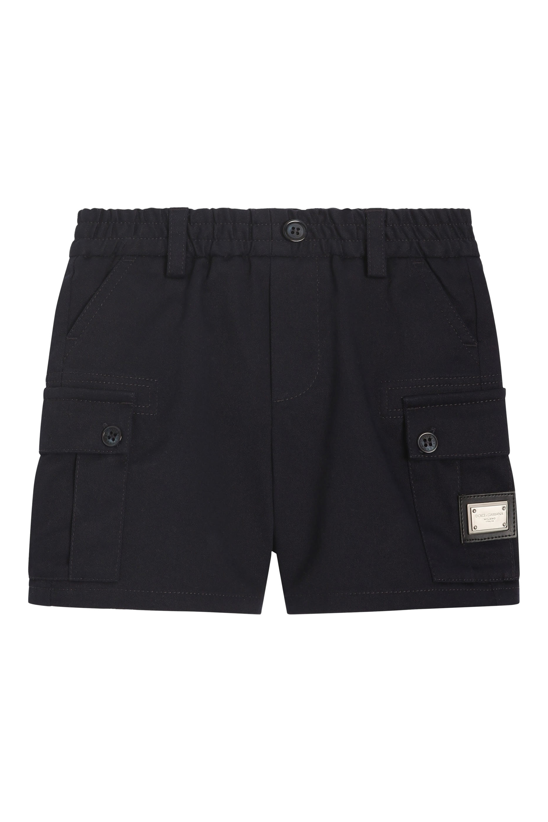 Kids Gabardine Shorts with Branded Tag
