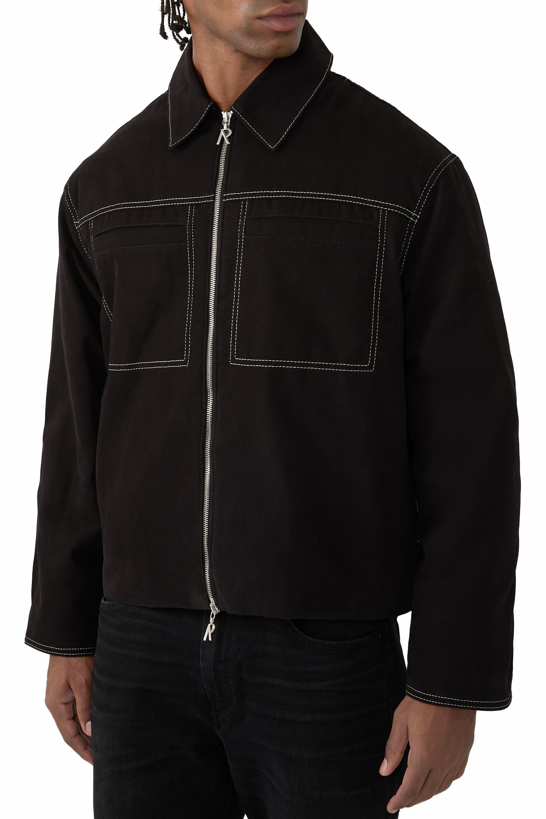 Contrast Stitch Smart Jacket