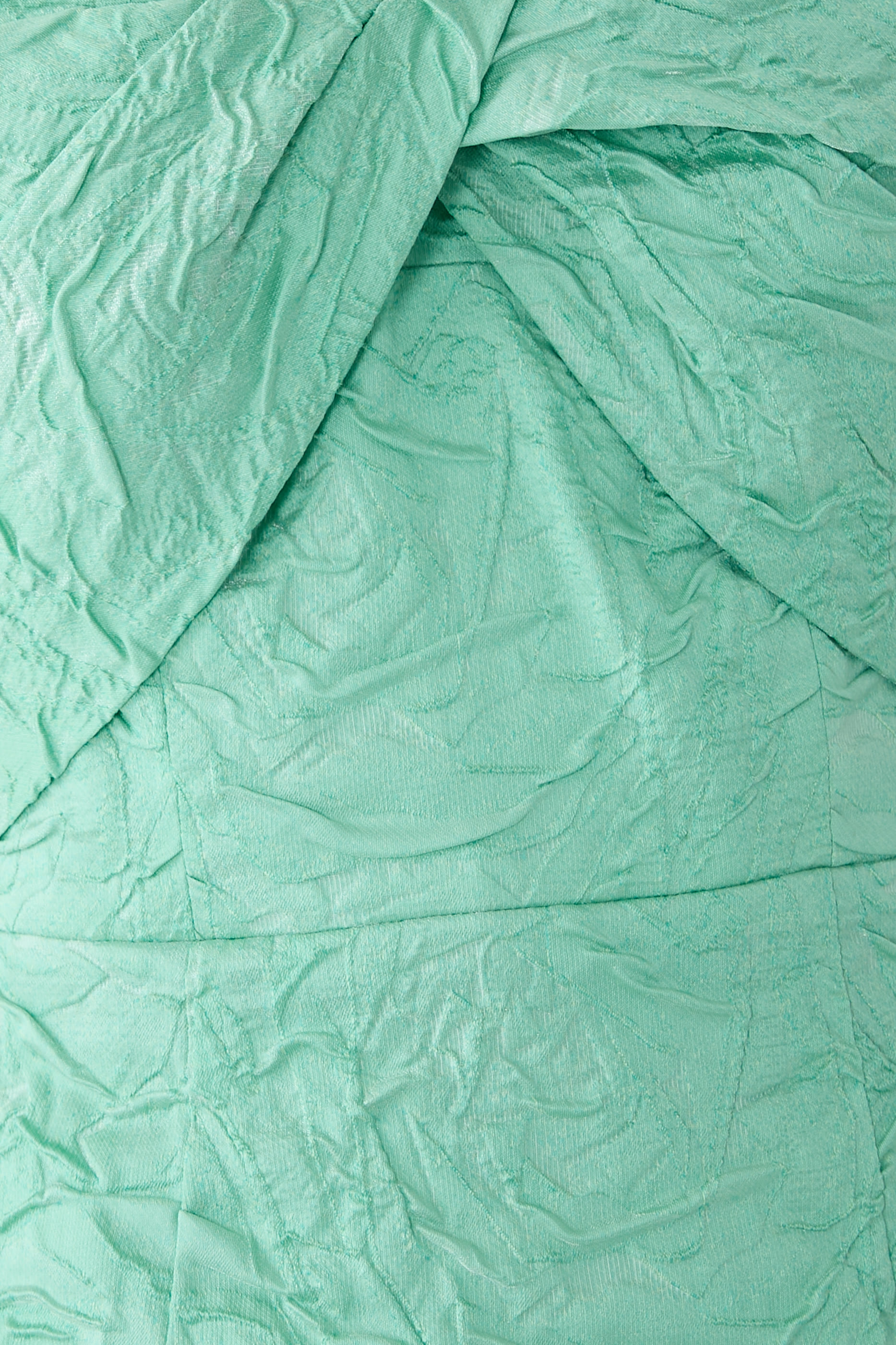 Embossed Jacquard Twist Bodice Gown